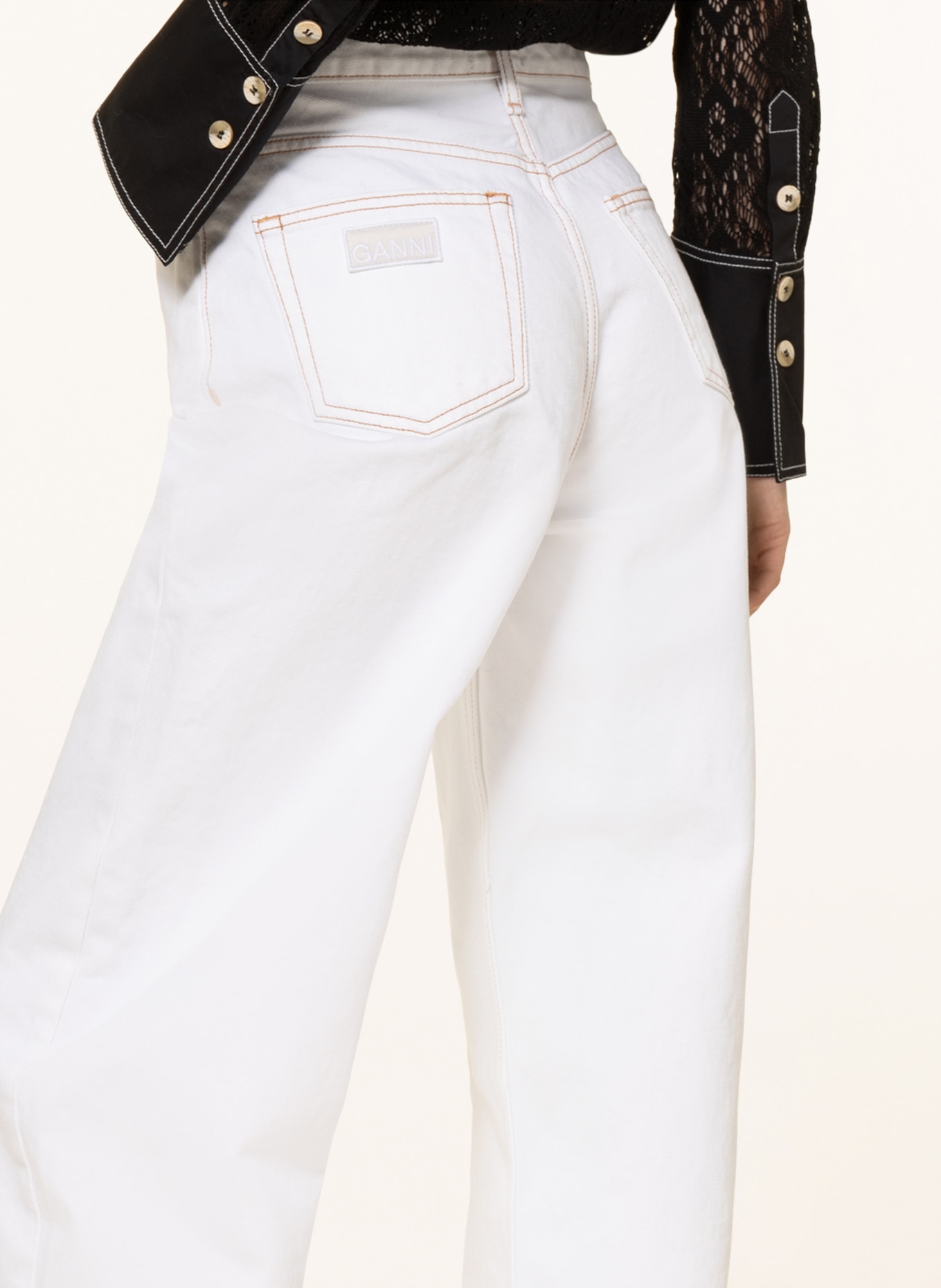 GANNI Straight jeans STARY , Color: ECRU (Image 5)