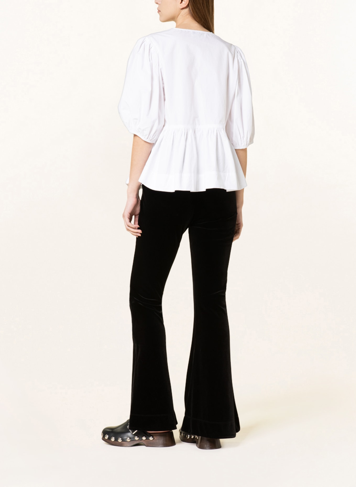 GANNI Blouse in wrap look , Color: WHITE (Image 3)