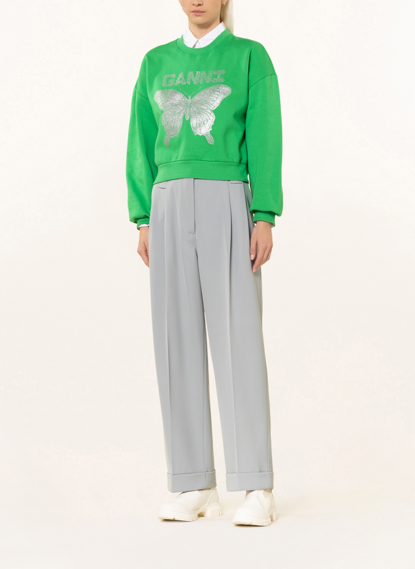 GANNI Sweatshirt, Color: GREEN (Image 2)