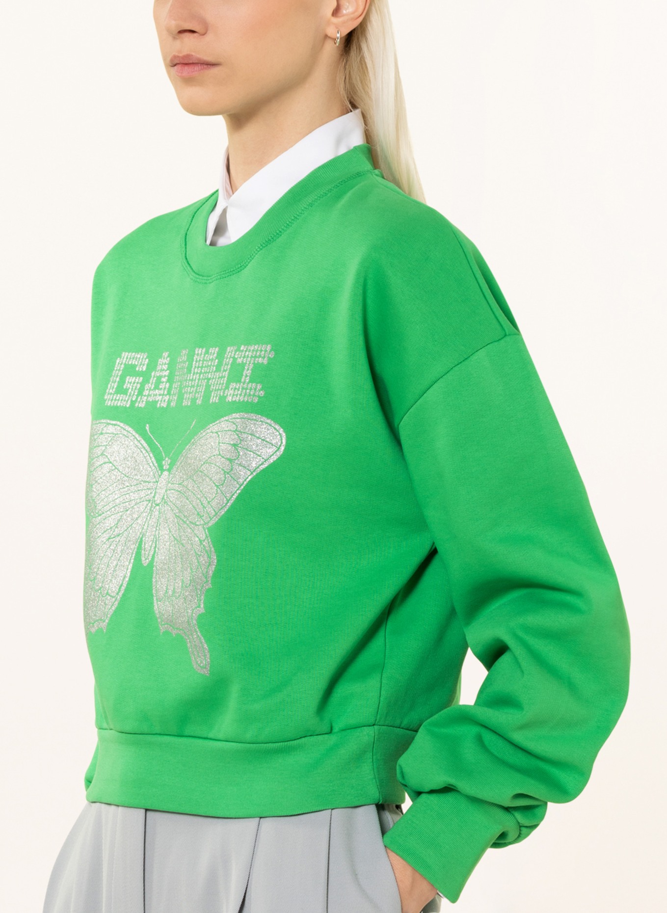 GANNI Sweatshirt, Color: GREEN (Image 4)
