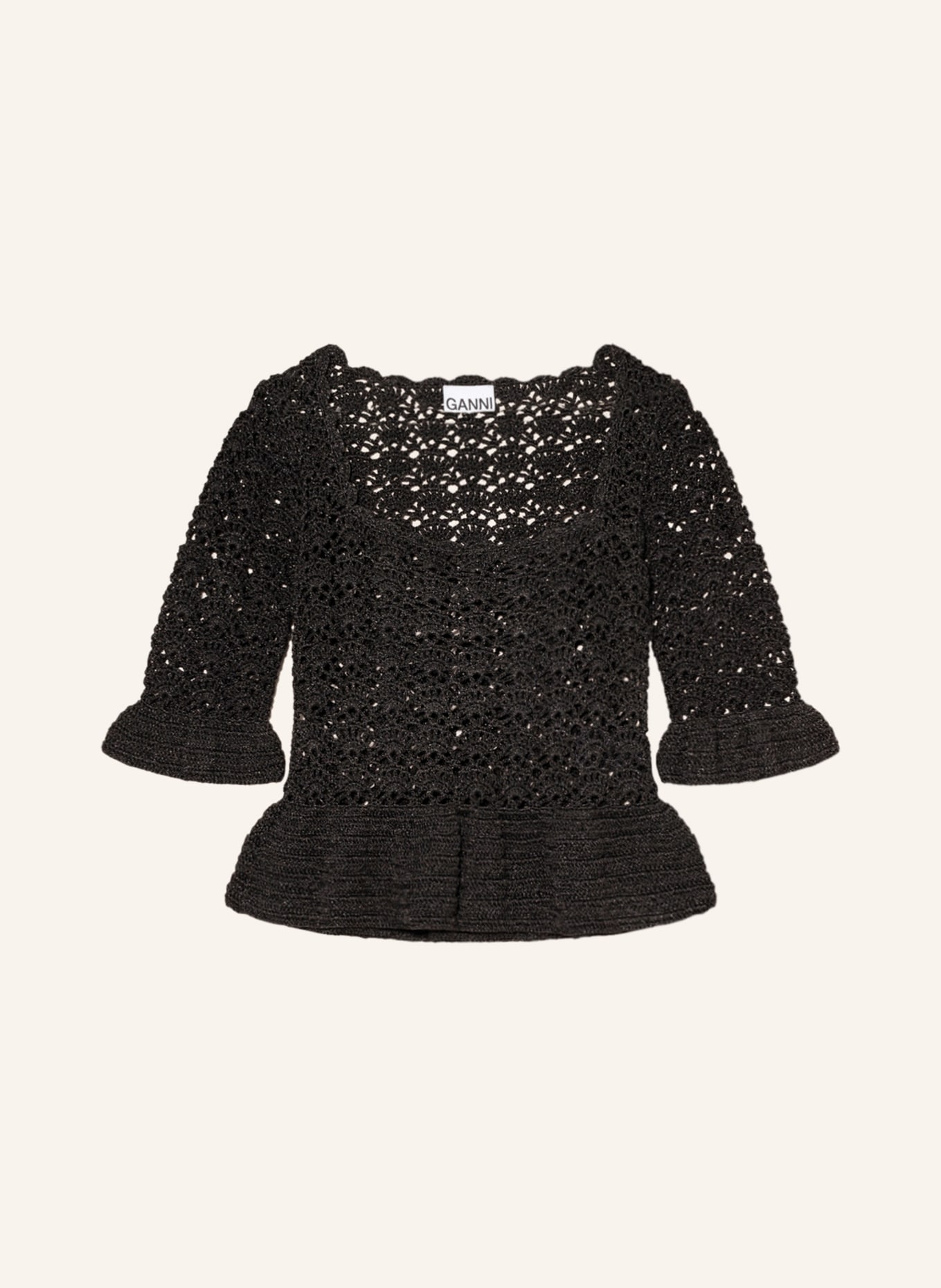 GANNI Sweater with glitter thread , Color: BLACK (Image 1)