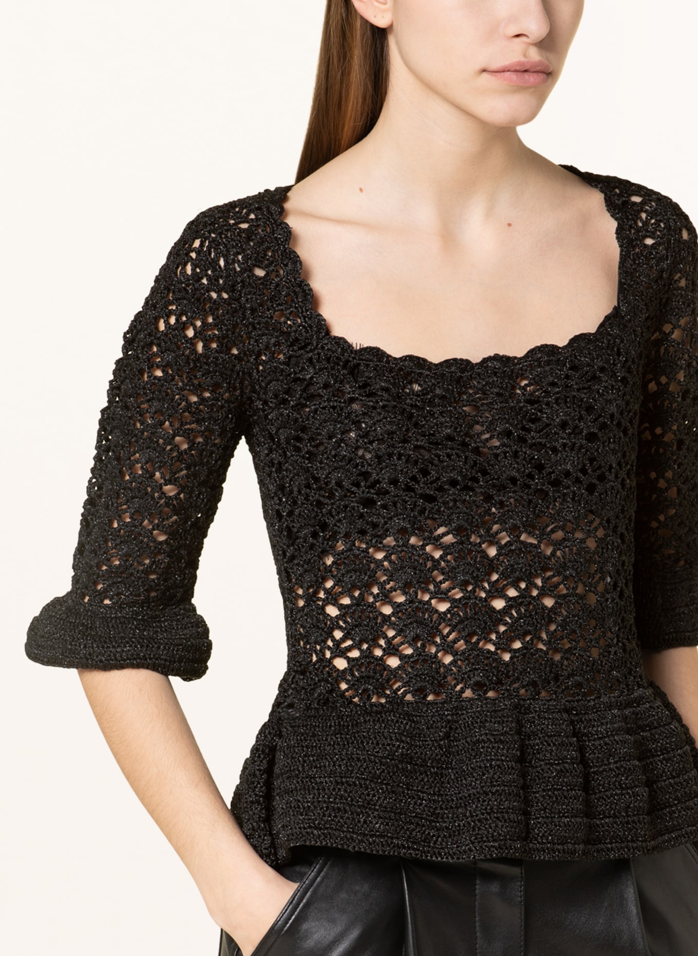 GANNI Sweater with glitter thread , Color: BLACK (Image 4)