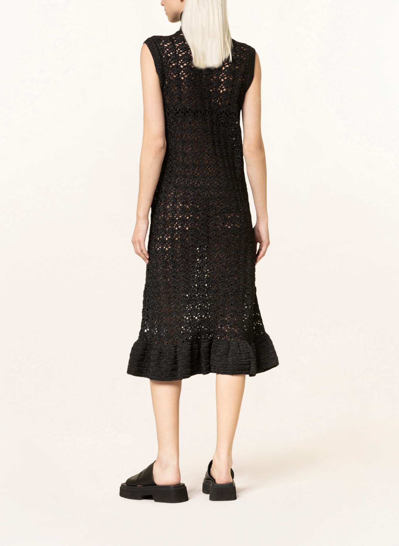 GANNI Knit dress with glitter thread, Color: BLACK (Image 3)