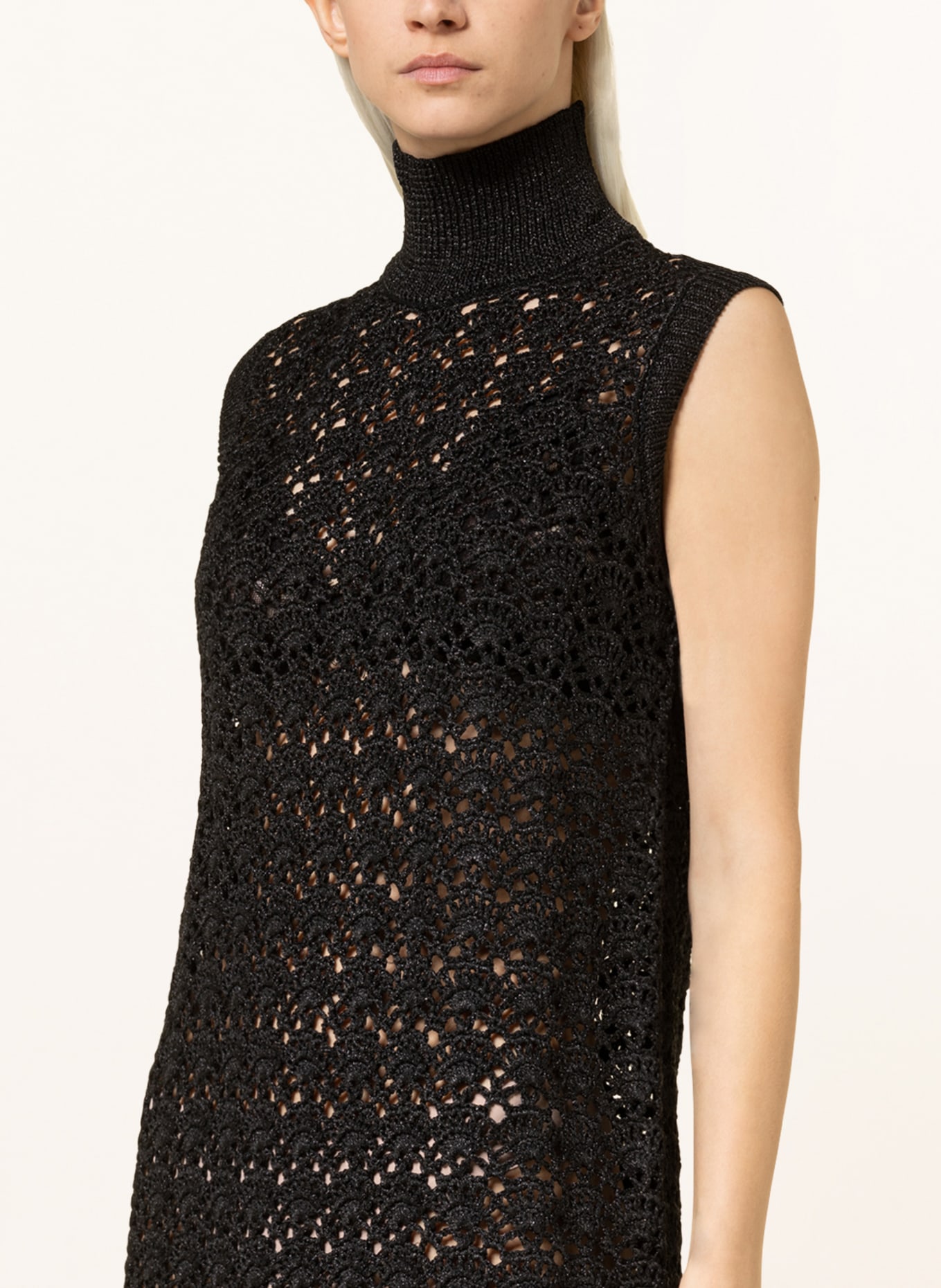 GANNI Knit dress with glitter thread, Color: BLACK (Image 4)