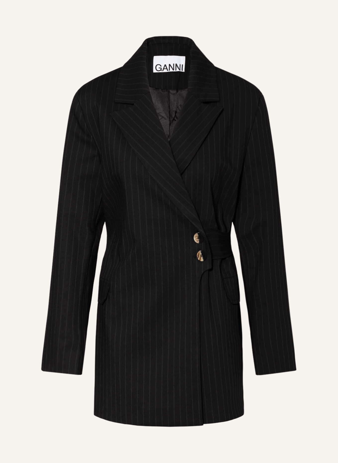 GANNI Long blazer , Color: BLACK (Image 1)