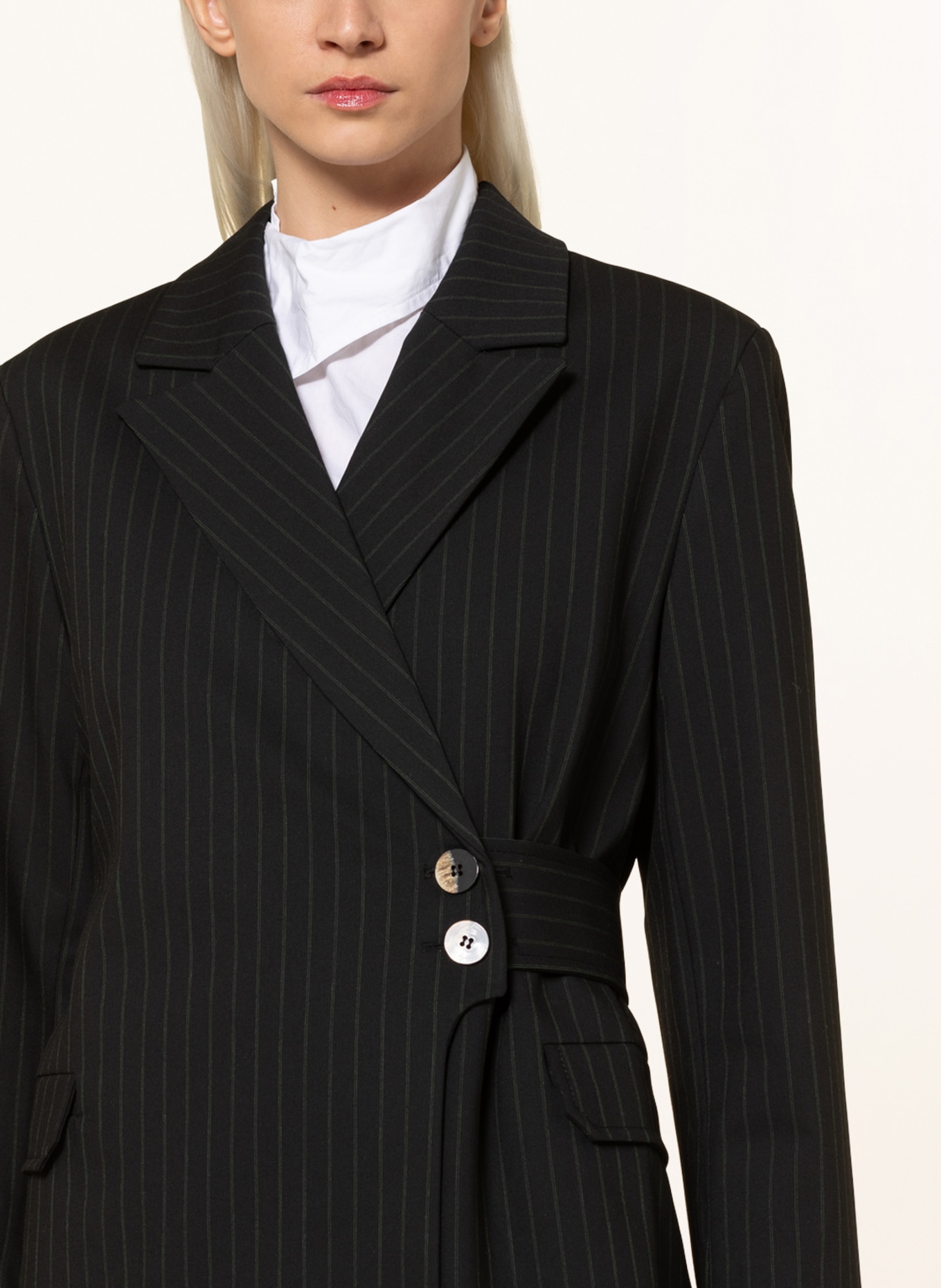 GANNI Long blazer , Color: BLACK (Image 4)