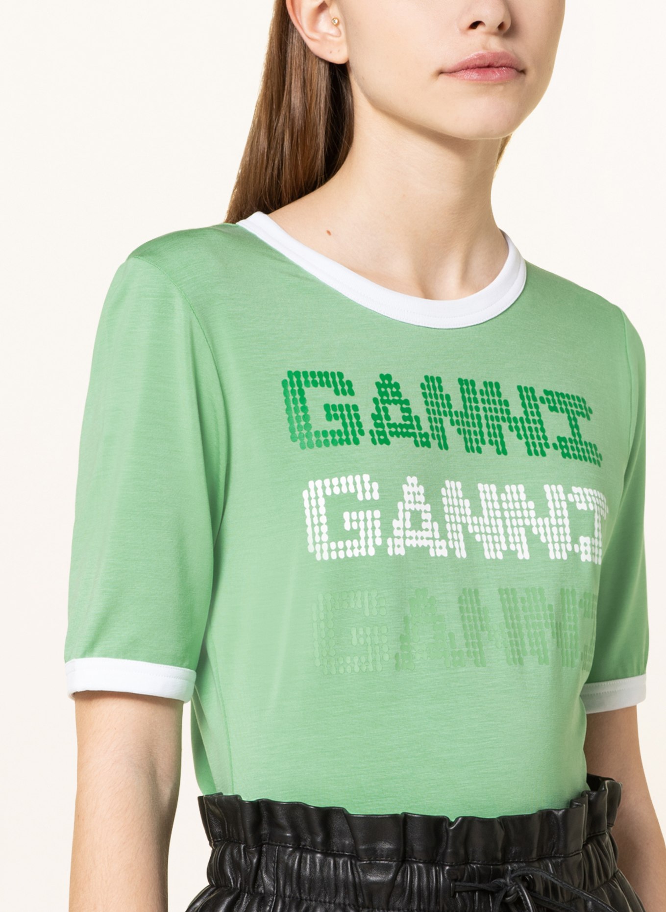 GANNI T-Shirt , Farbe: HELLGRÜN/ WEISS (Bild 4)