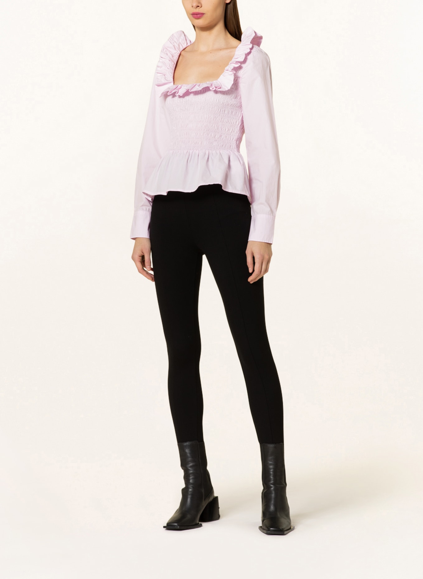 GANNI Shirt blouse with ruffles , Color: LIGHT PINK (Image 2)