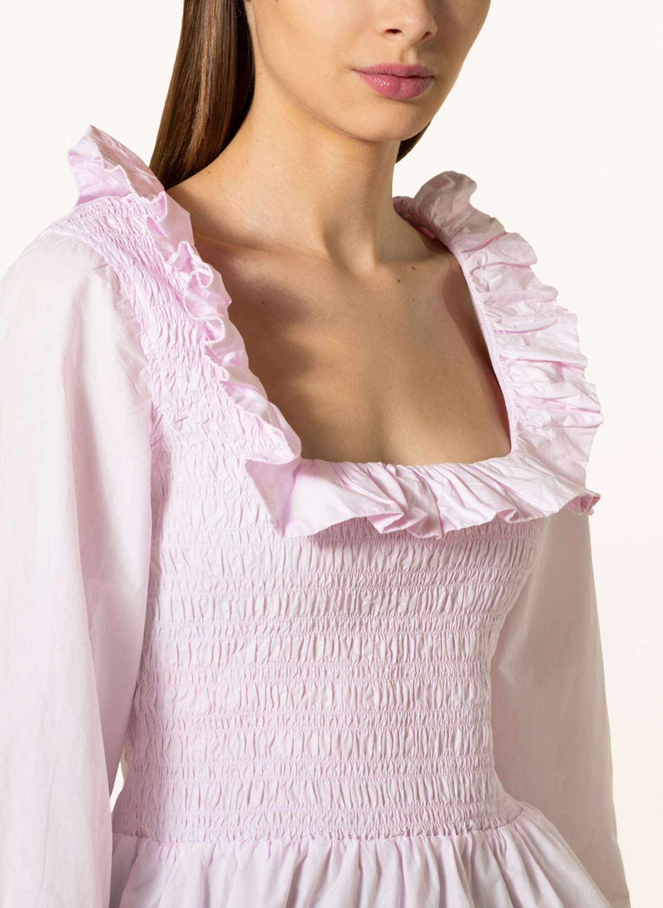 GANNI Shirt blouse with ruffles , Color: LIGHT PINK (Image 4)