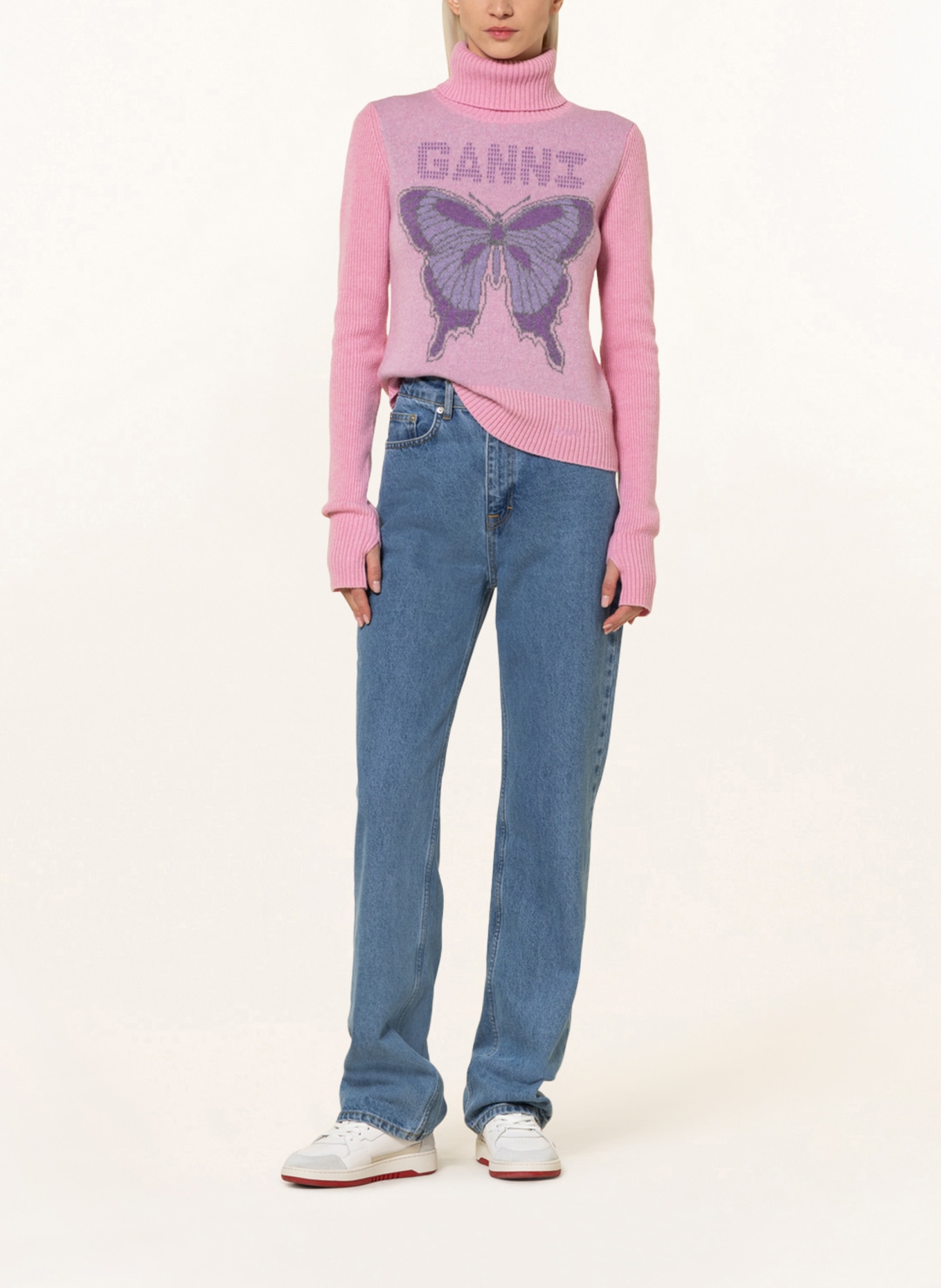 GANNI Turtleneck sweater , Color: PINK (Image 2)