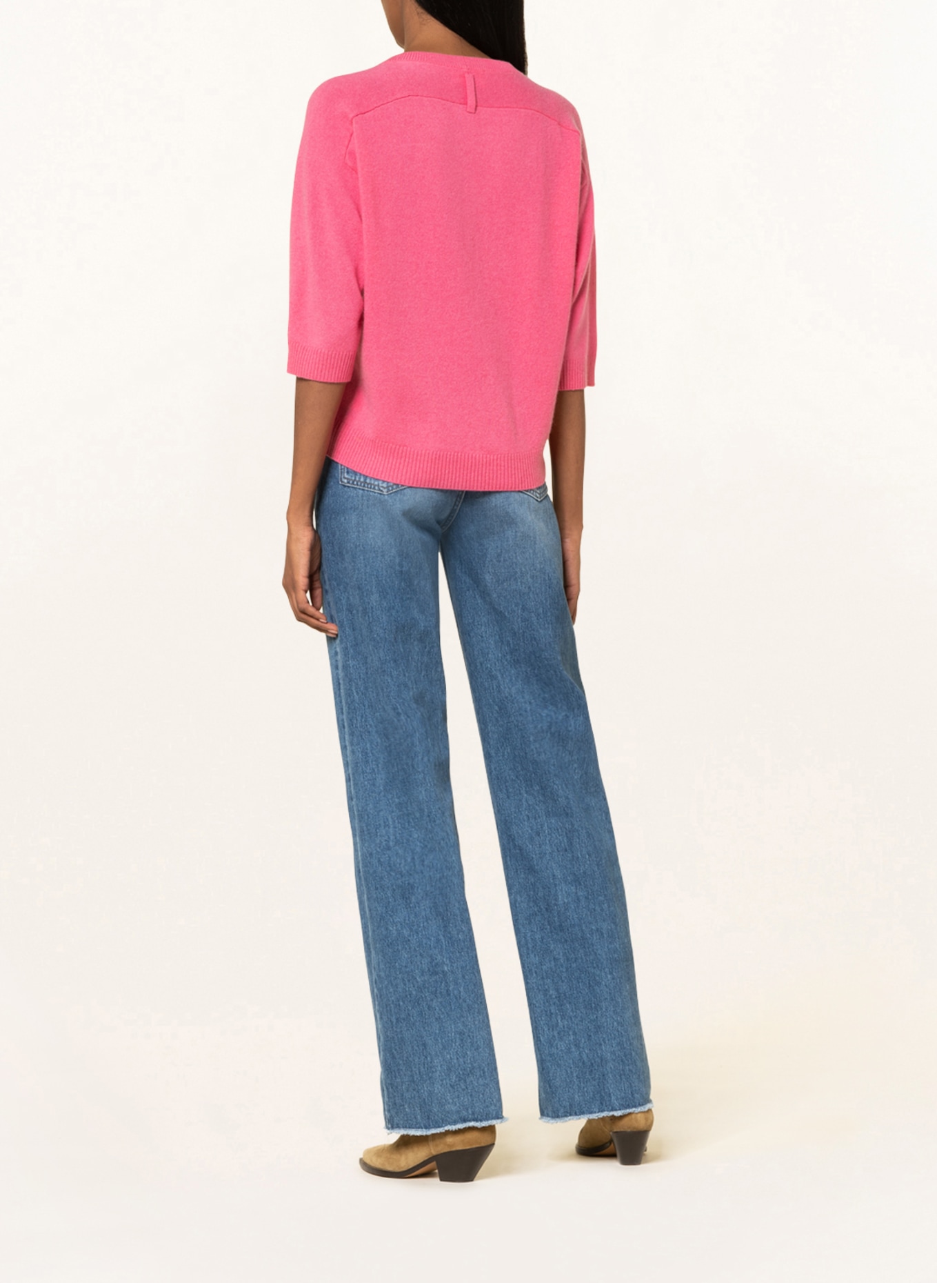 HEMISPHERE Cashmere sweater with 3/4 sleeves, Color: PINK (Image 3)