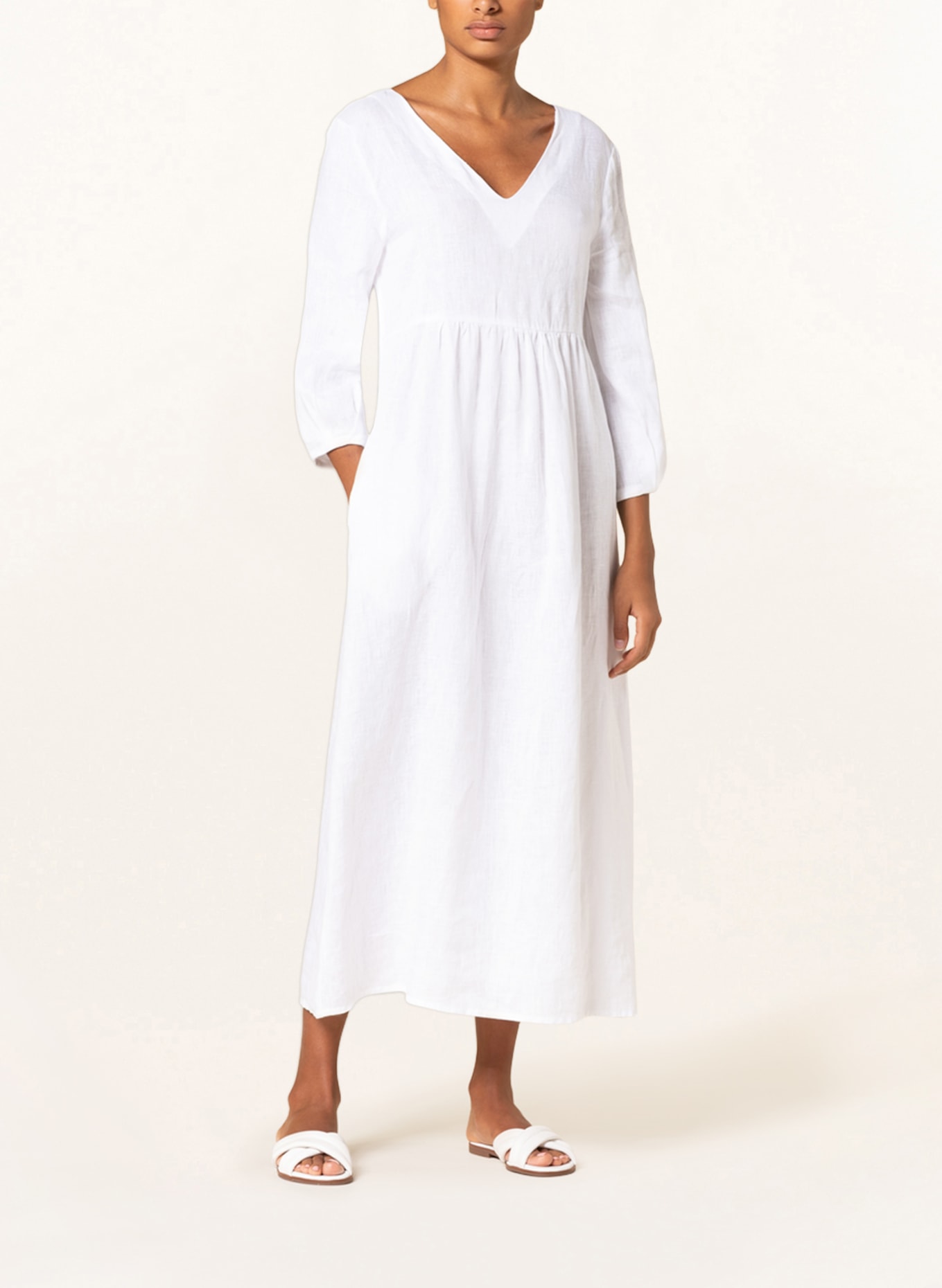 ROBERT FRIEDMAN Linen dress SELENA with 3/4 sleeves, Color: WHITE (Image 2)