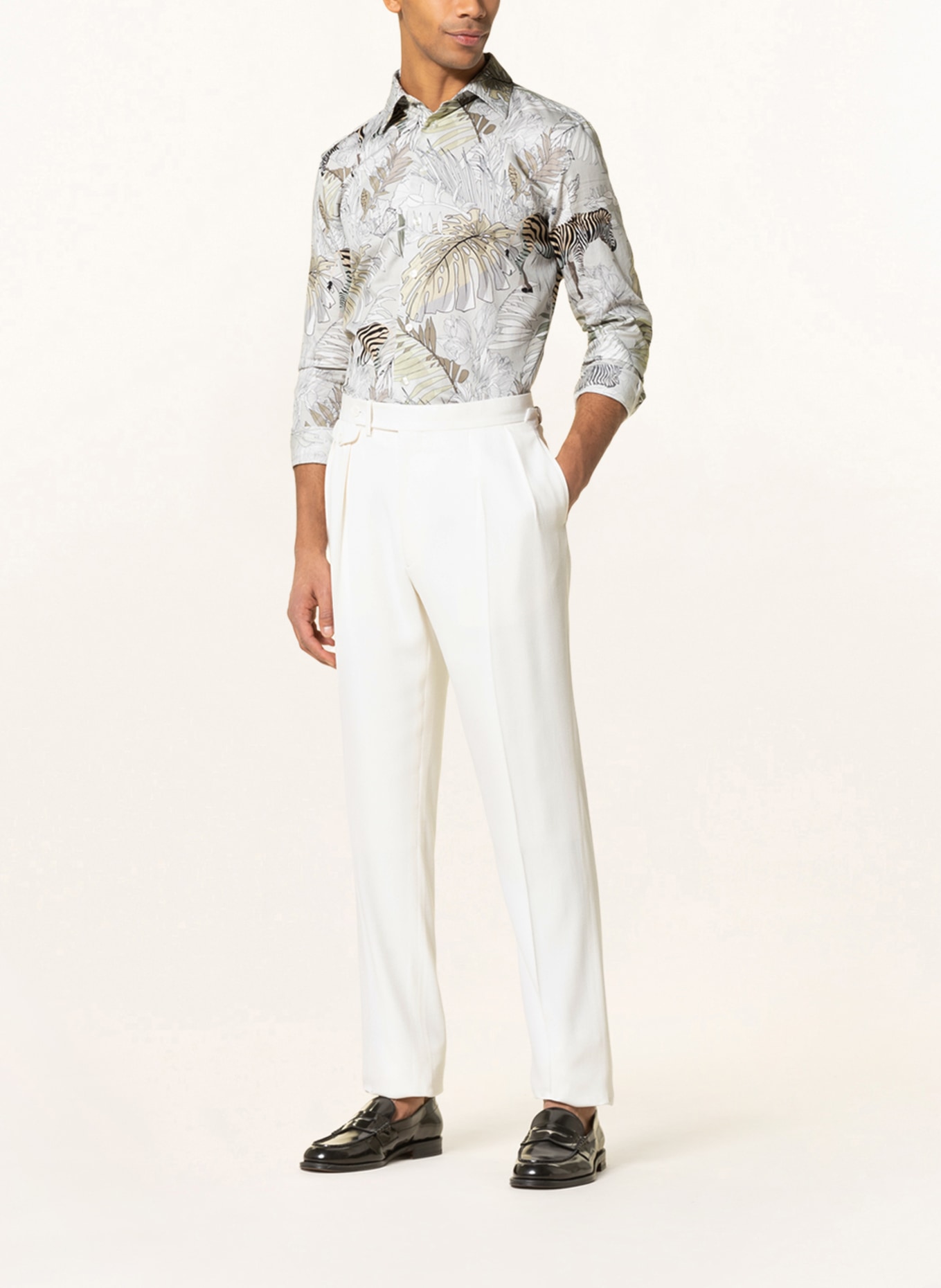 ETRO Shirt extra slim fit, Color: LIGHT GRAY/ KHAKI/ WHITE (Image 2)