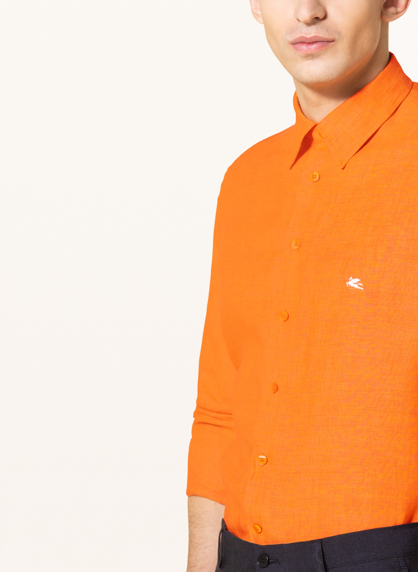 ETRO Linen shirt slim fit, Color: ORANGE (Image 4)