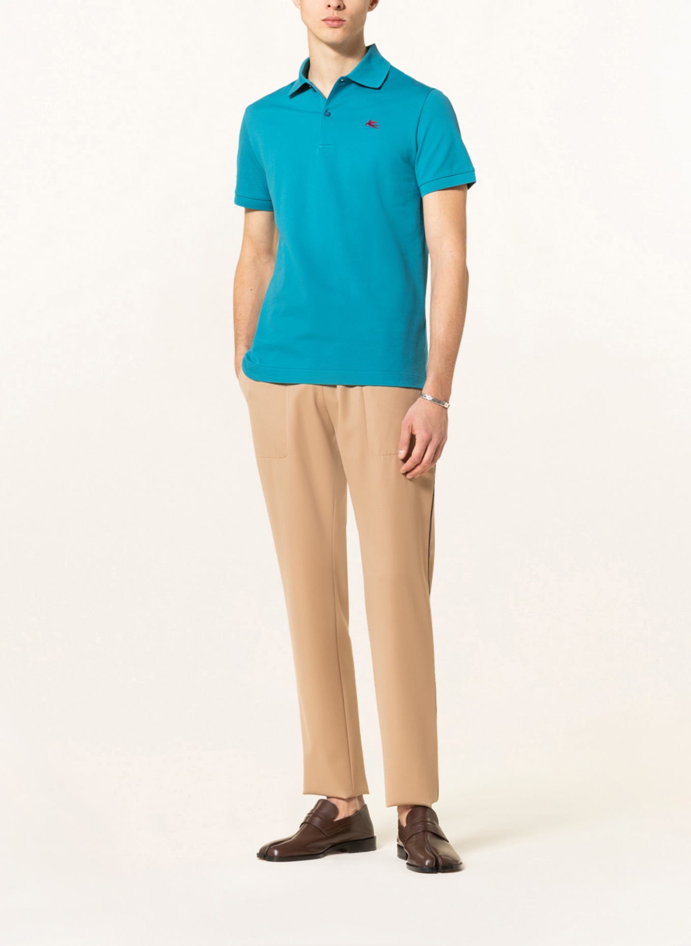 ETRO Piqué-Poloshirt , Farbe: TÜRKIS (Bild 2)