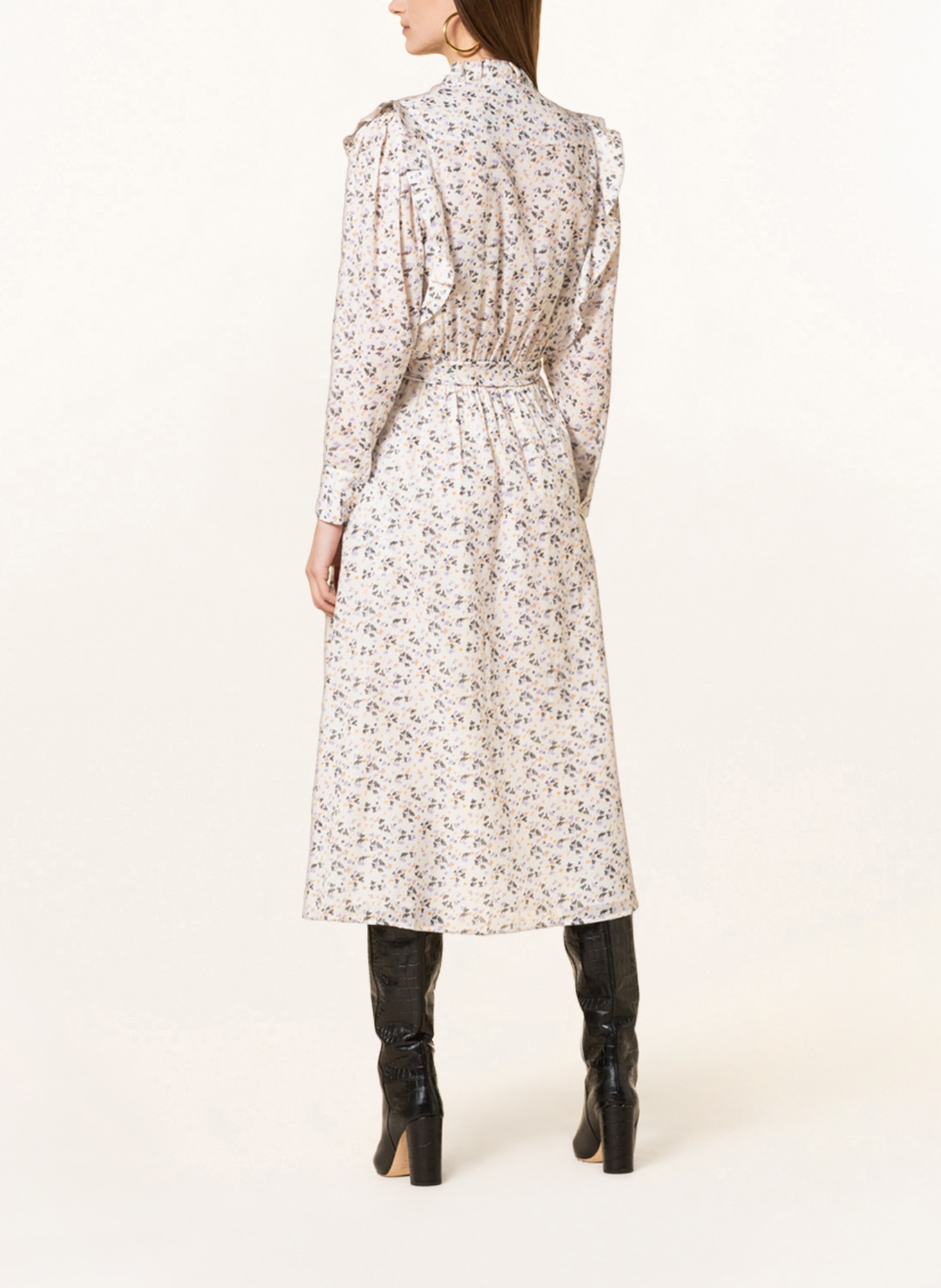 Magali Pascal Dress MADELAINE: WHITE / LIGHT PURPLE / BLACK