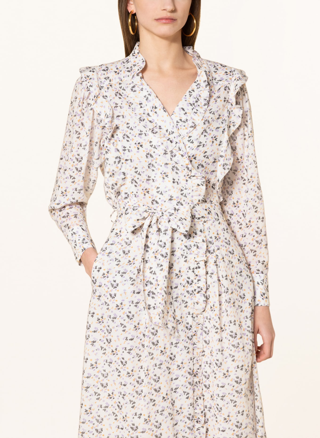 Magali Pascal Dress MADELAINE: WHITE / LIGHT PURPLE / BLACK