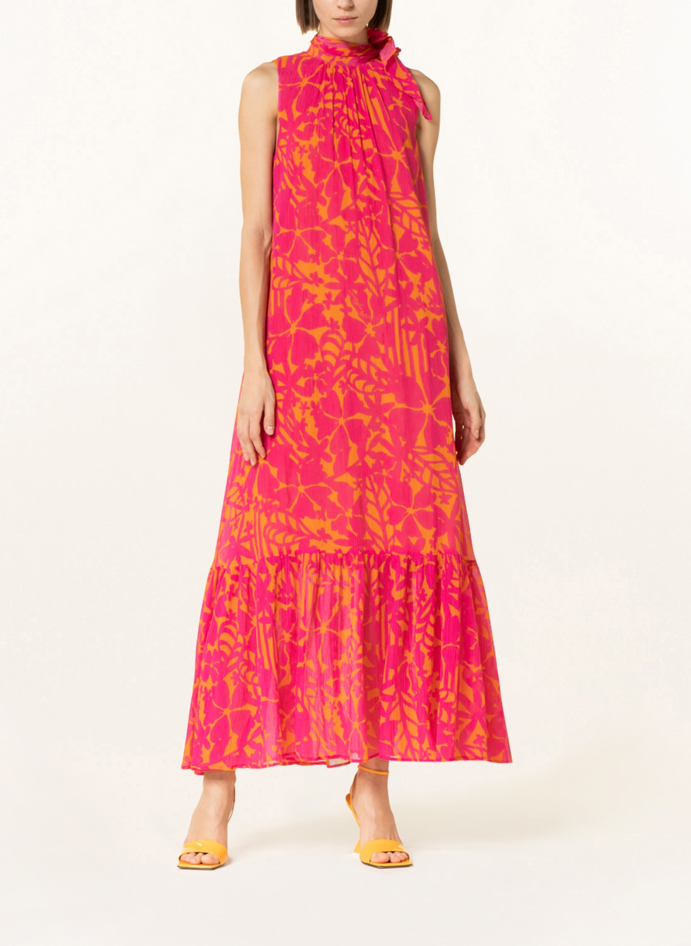 IRIS von ARNIM Kleid CLARA mit Seide, Farbe: FUCHSIA/ ORANGE (Bild 2)