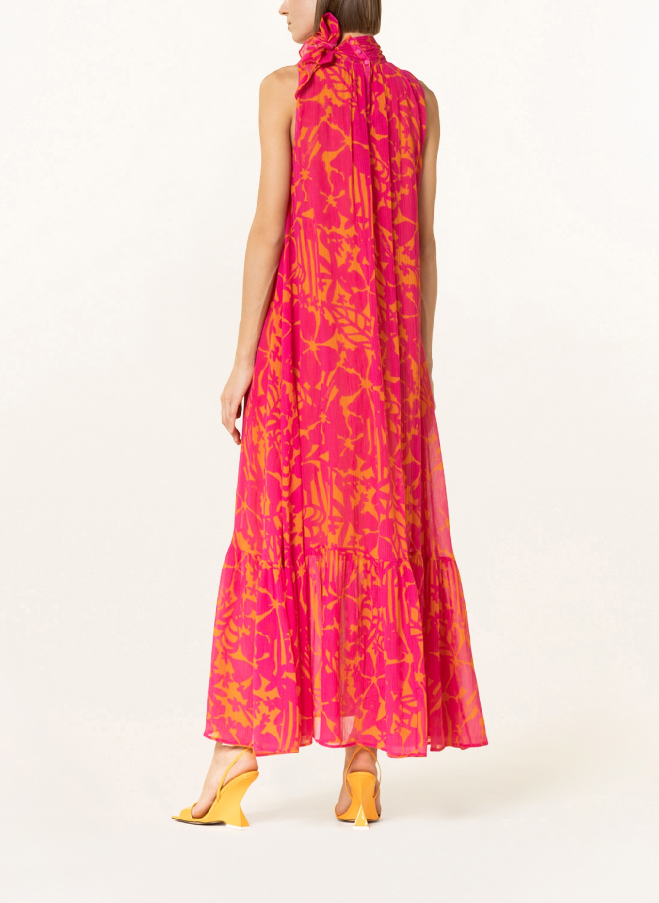 IRIS von ARNIM Kleid CLARA mit Seide, Farbe: FUCHSIA/ ORANGE (Bild 3)