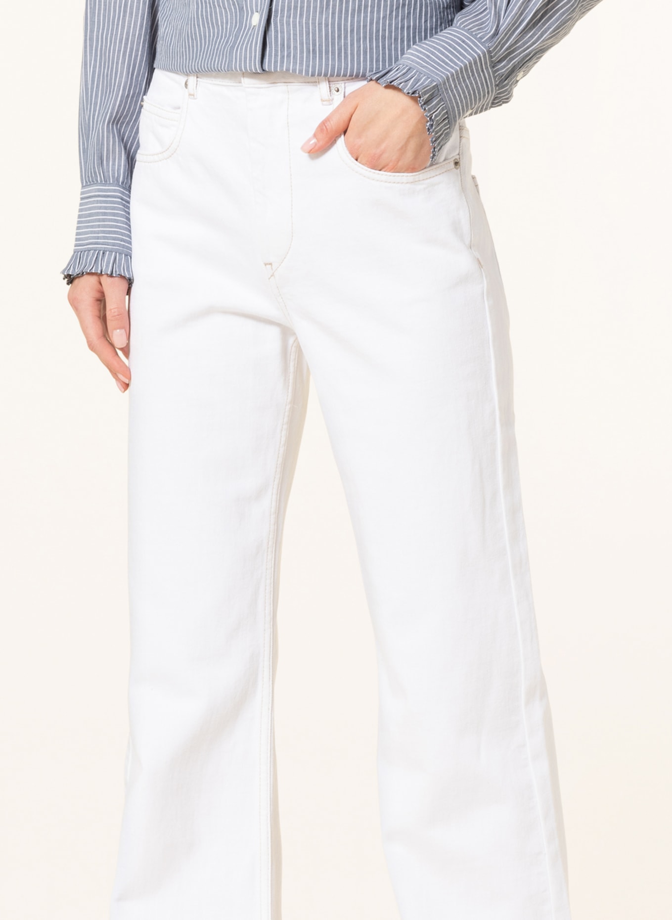 MARANT ÉTOILE Flared jeans BELVIRA, Color: WHITE (Image 5)