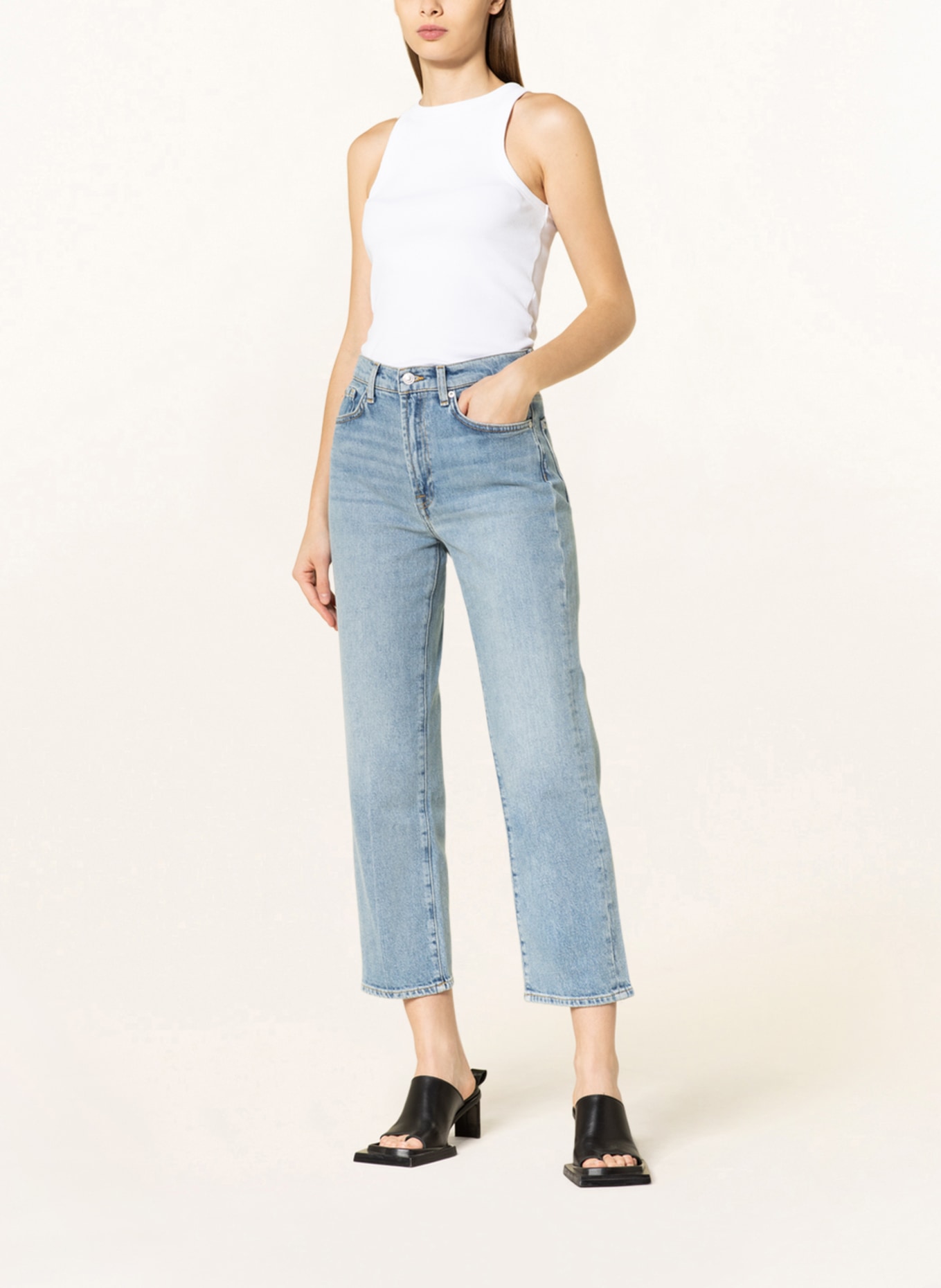 7 for all mankind Mom Jeans LOGAN STOVEPIPE, Farbe: AW LIGHT BLUE (Bild 2)