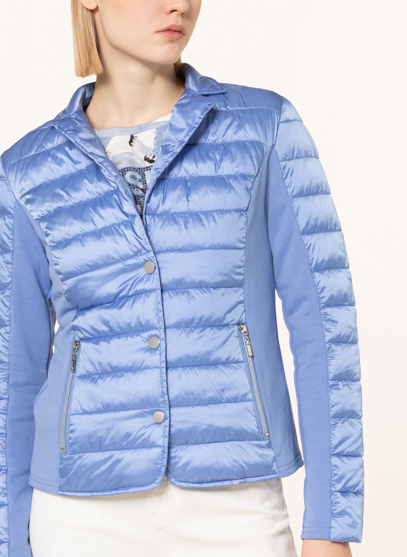 monari Quilted jacket in mixed materials, Color: LIGHT BLUE (Image 4)