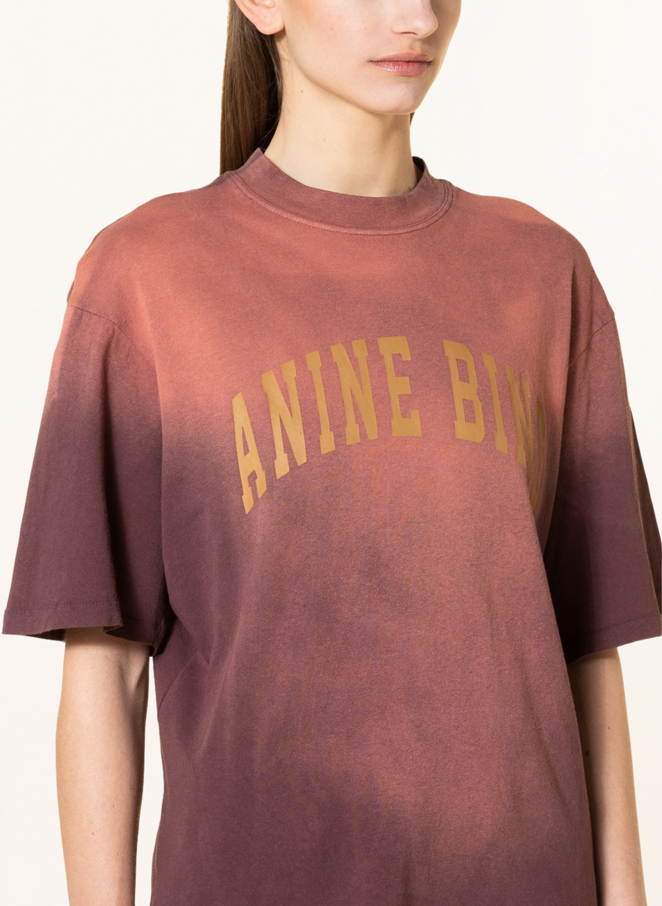 ANINE BING T-shirt AVI TEE, Color: BURGUNDY BURGUNDY (Image 4)
