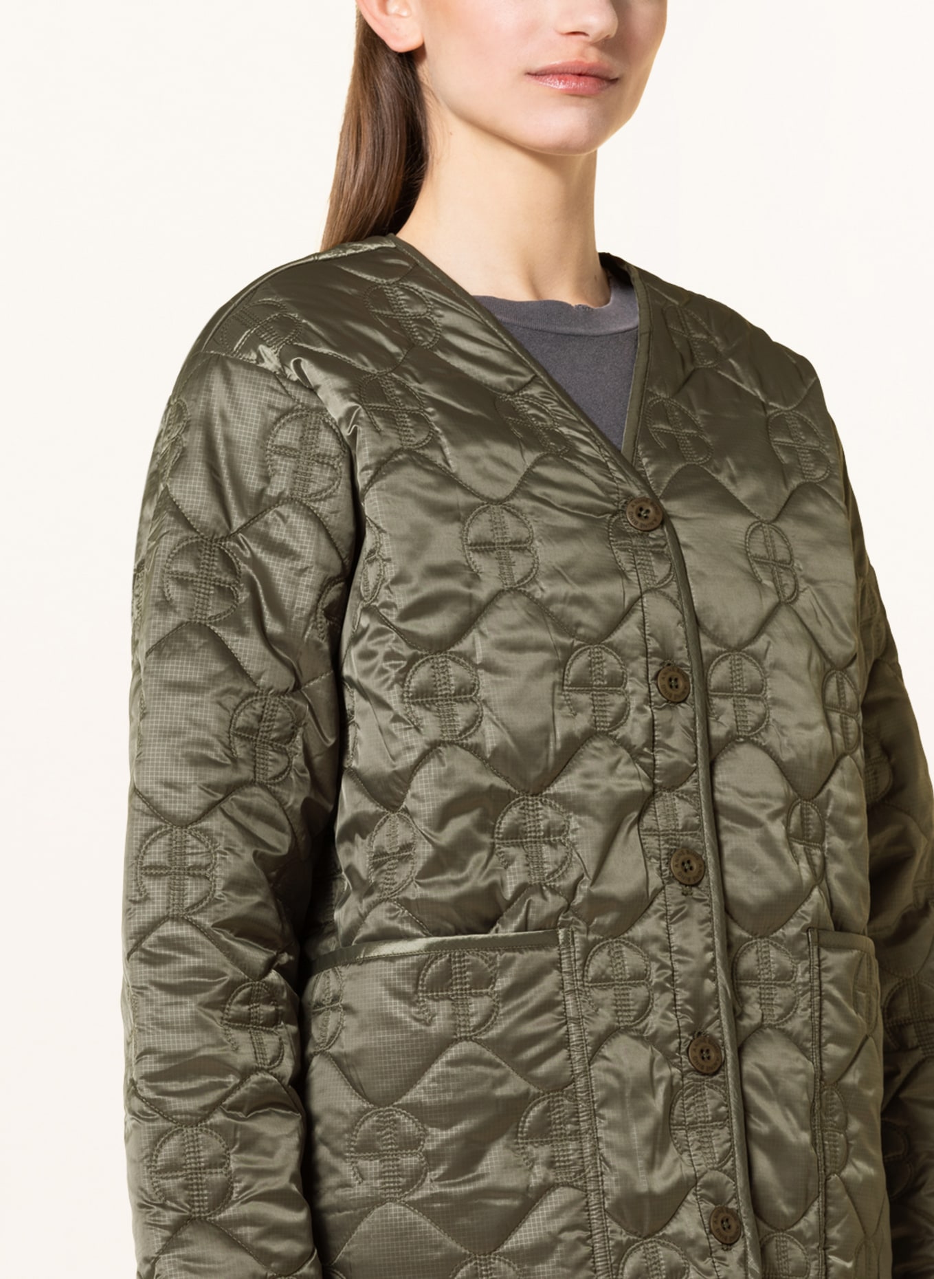 ANINE BING Quilted jacket ANDY, Color: OLIVE (Image 4)