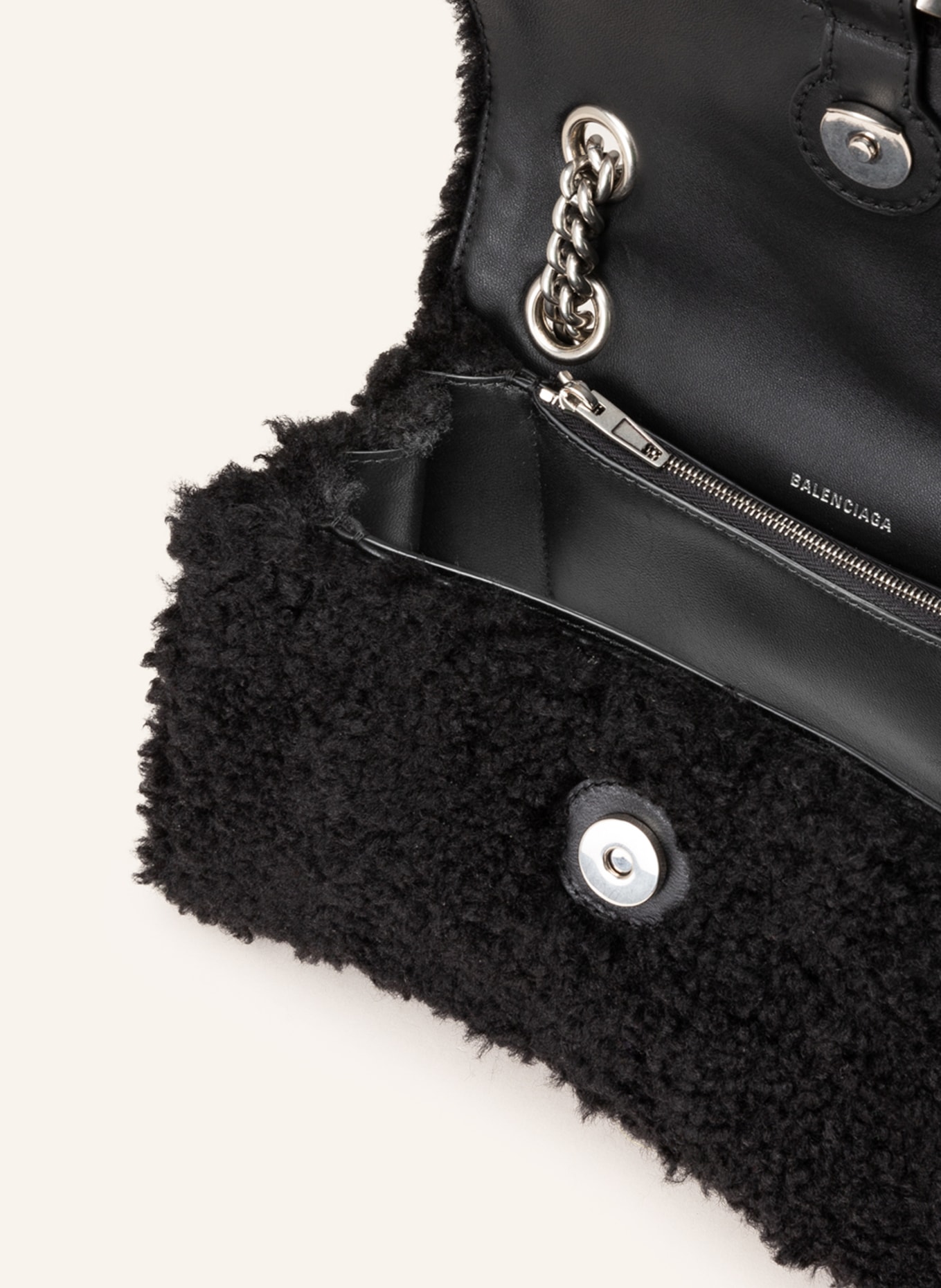 BALENCIAGA Torba na ramię CRUSH SMALL: CZARNY