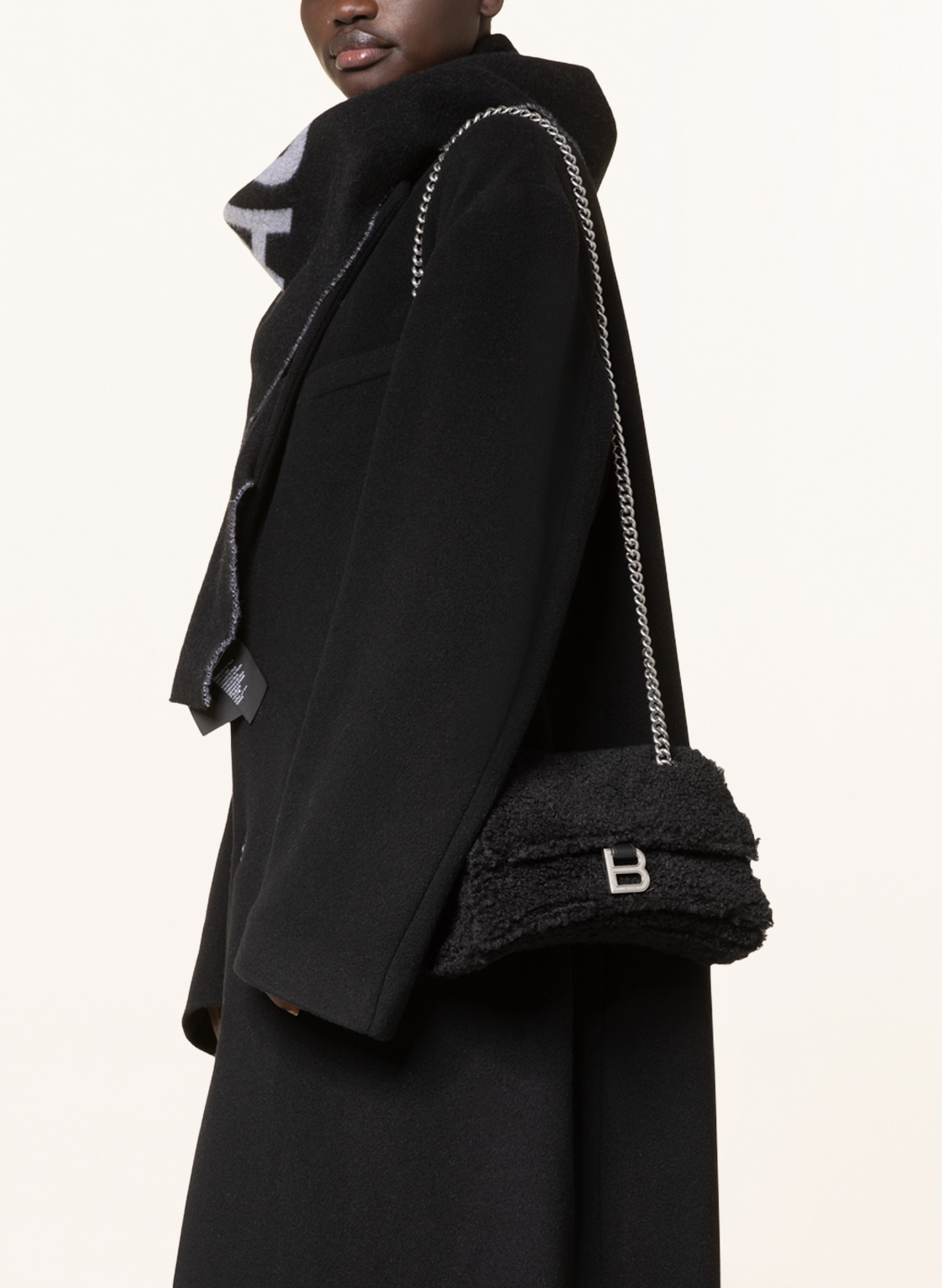 BALENCIAGA Torba na ramię CRUSH SMALL: CZARNY