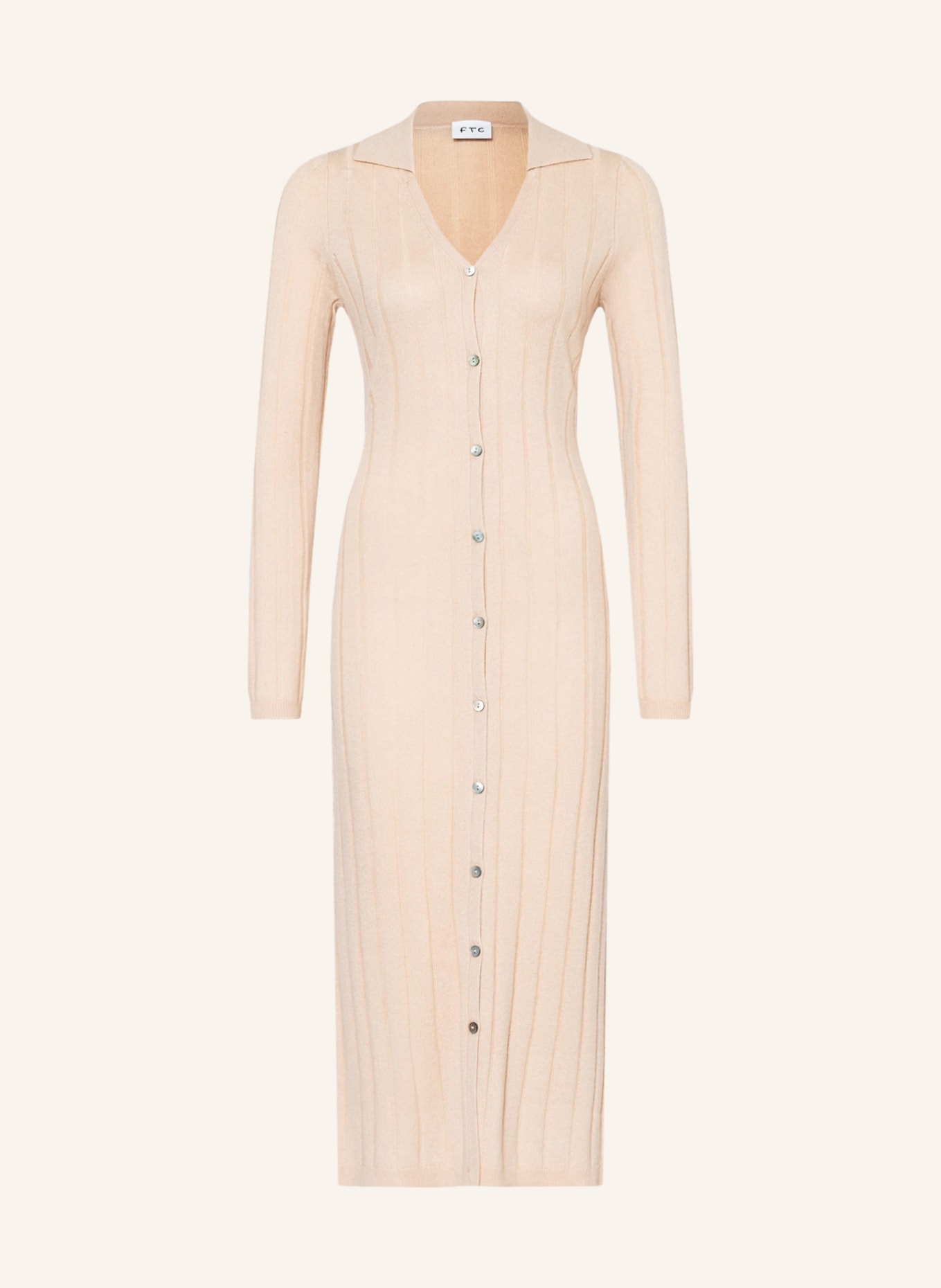 FTC CASHMERE Dzianinowa sukienka z kaszmirem, Kolor: KREMOWY (Obrazek 1)