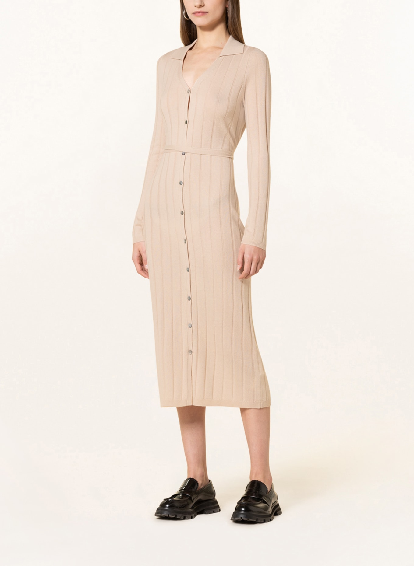 FTC CASHMERE Dzianinowa sukienka z kaszmirem, Kolor: KREMOWY (Obrazek 2)