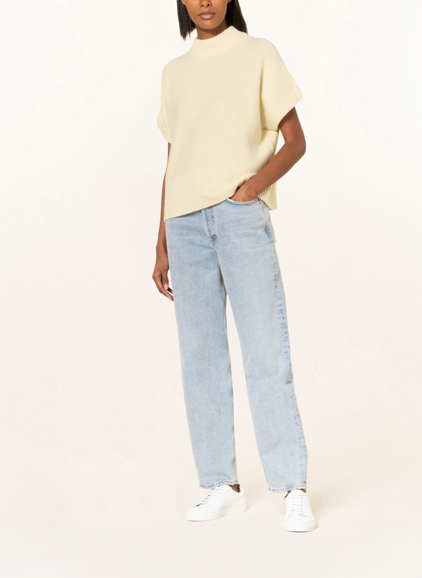 lilienfels Cashmere-Pullunder: HELLGELB