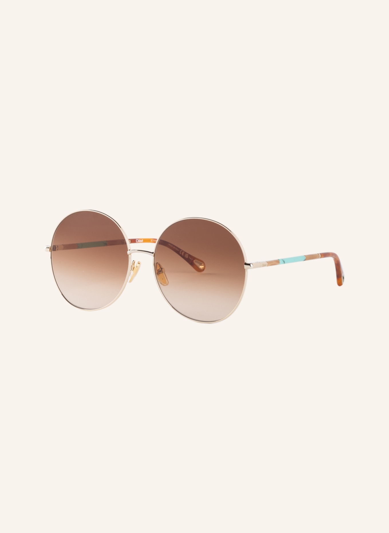 Chloé Sunglasses CH0112S, Color: 2390I1 - GOLD/ LIGHT BROWN GRADIENT (Image 1)