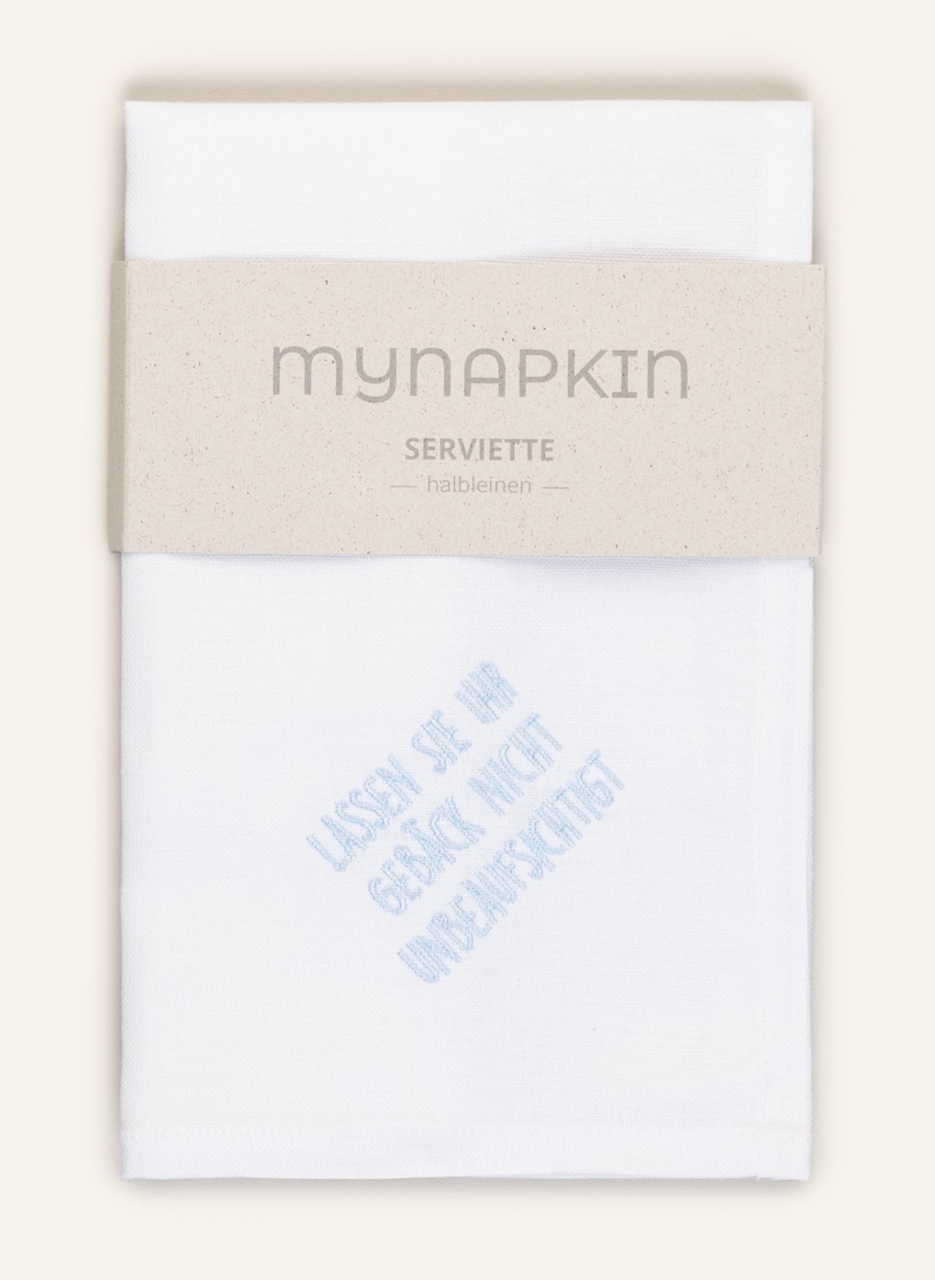 MyNapkin 2er-Set Stoffservietten mit Leinen, Farbe: CREME/ HELLBLAU (Bild 3)