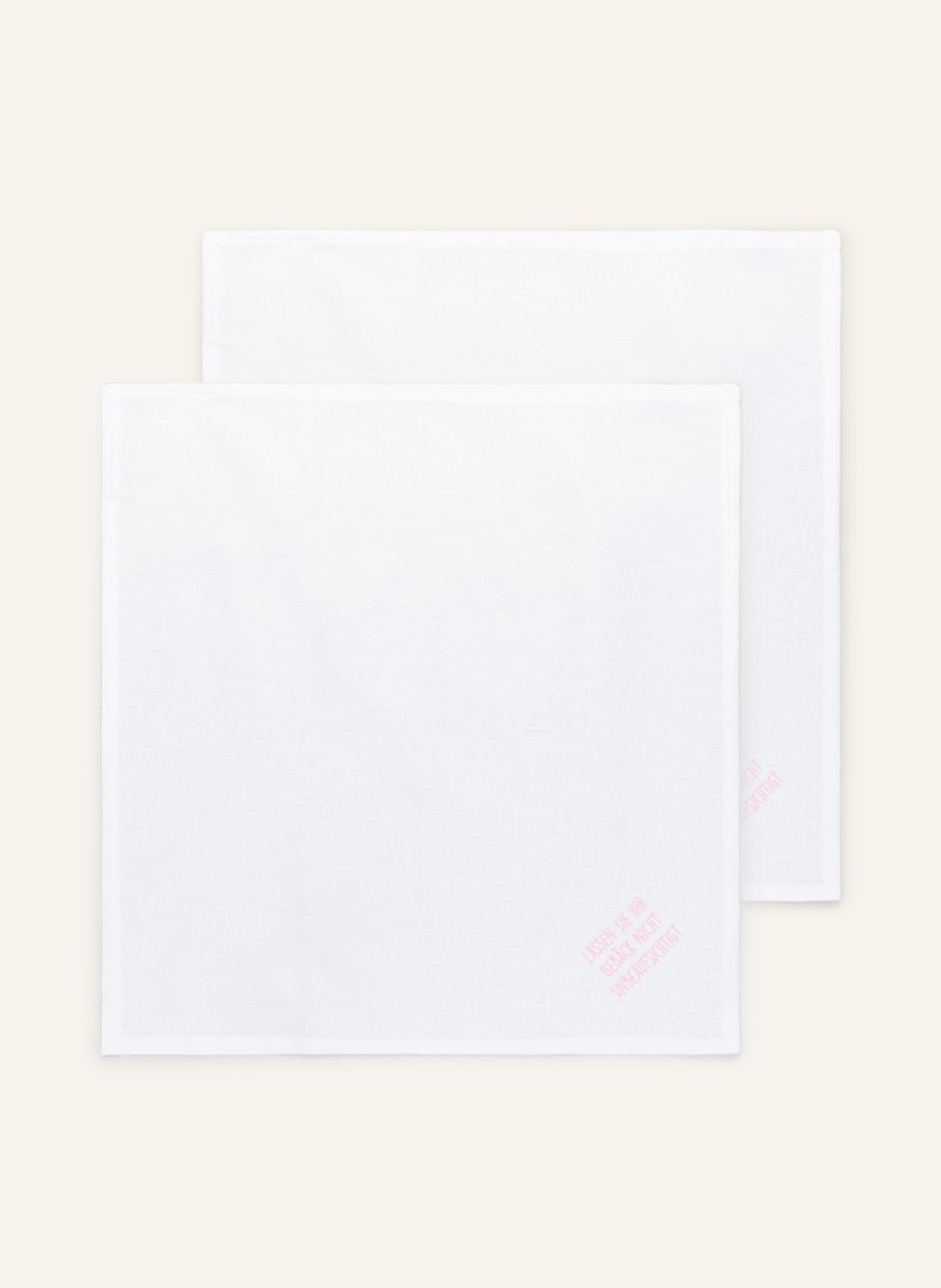 MyNapkin 2er-Set Stoffservietten mit Leinen, Farbe: CREME/ ROSA (Bild 1)