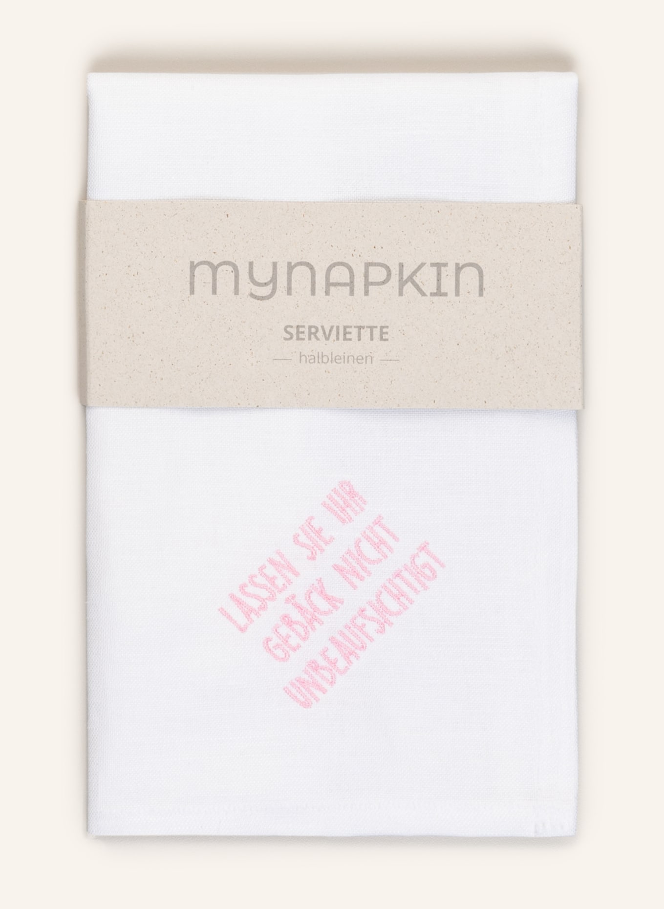 MyNapkin 2er-Set Stoffservietten mit Leinen, Farbe: CREME/ ROSA (Bild 3)