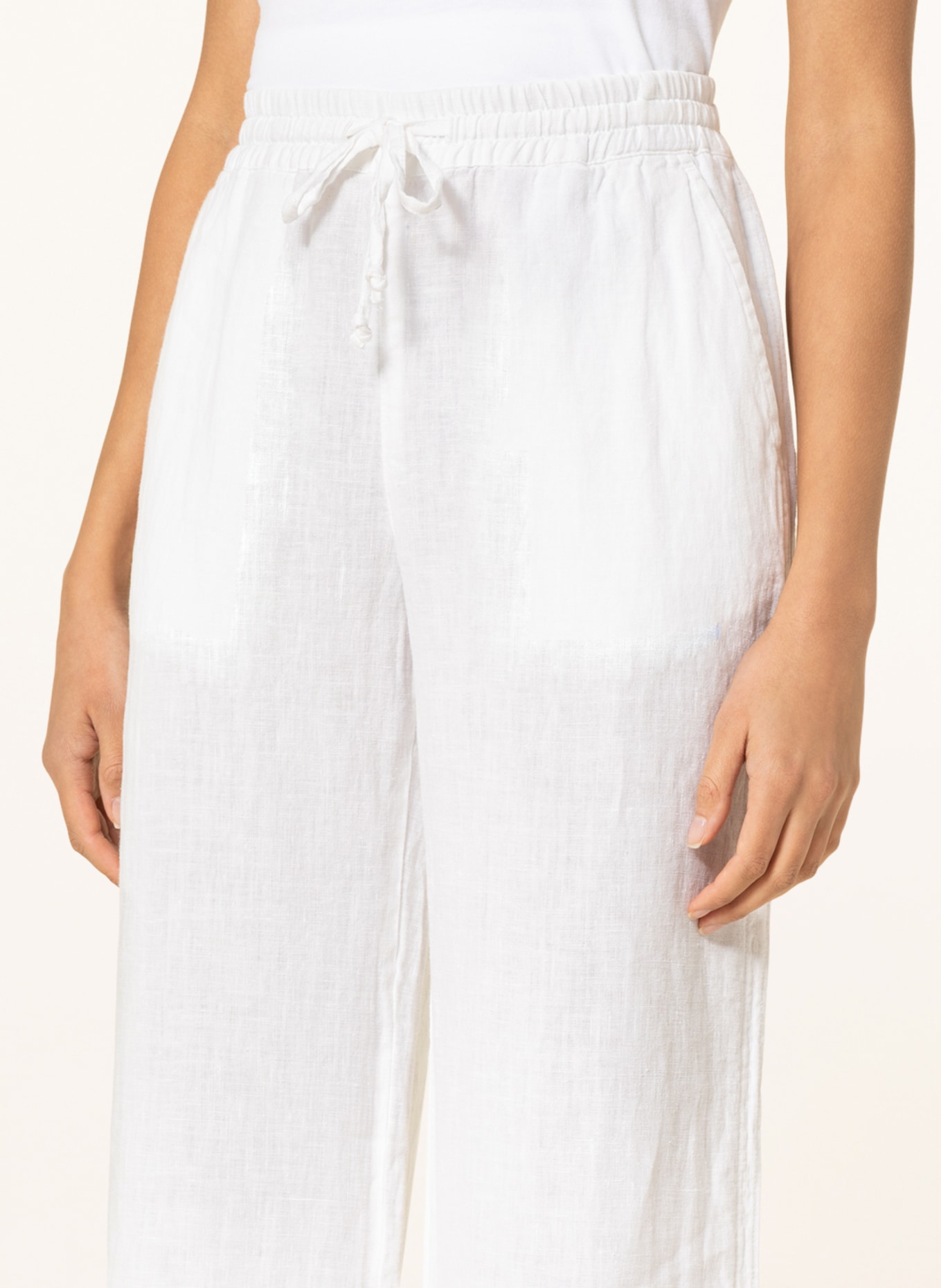 Juvia Wide leg trousers CIARA made of linen, Color: WHITE (Image 5)