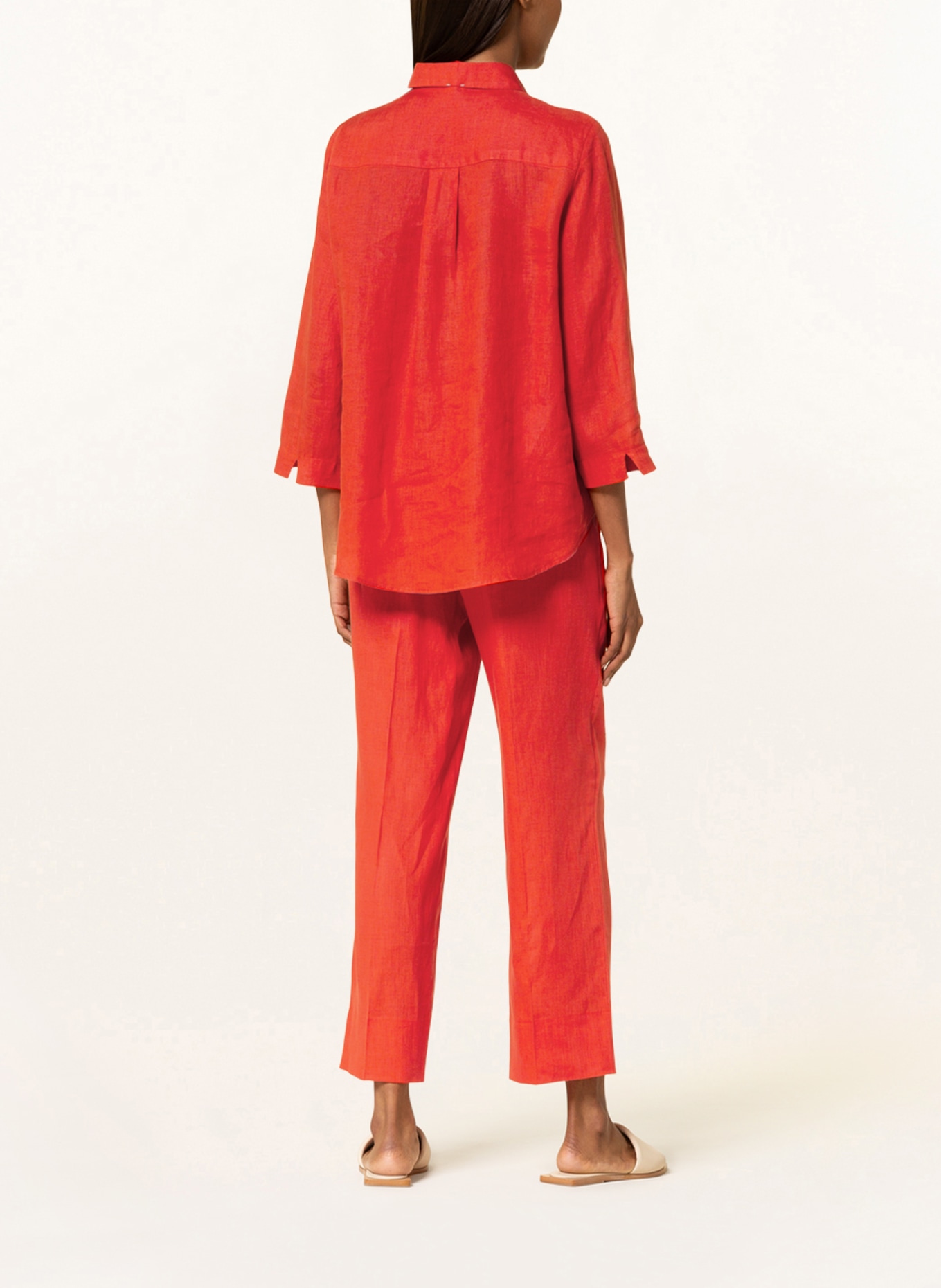 ELENA MIRO Linen blouse with 3/4 sleeves: RED