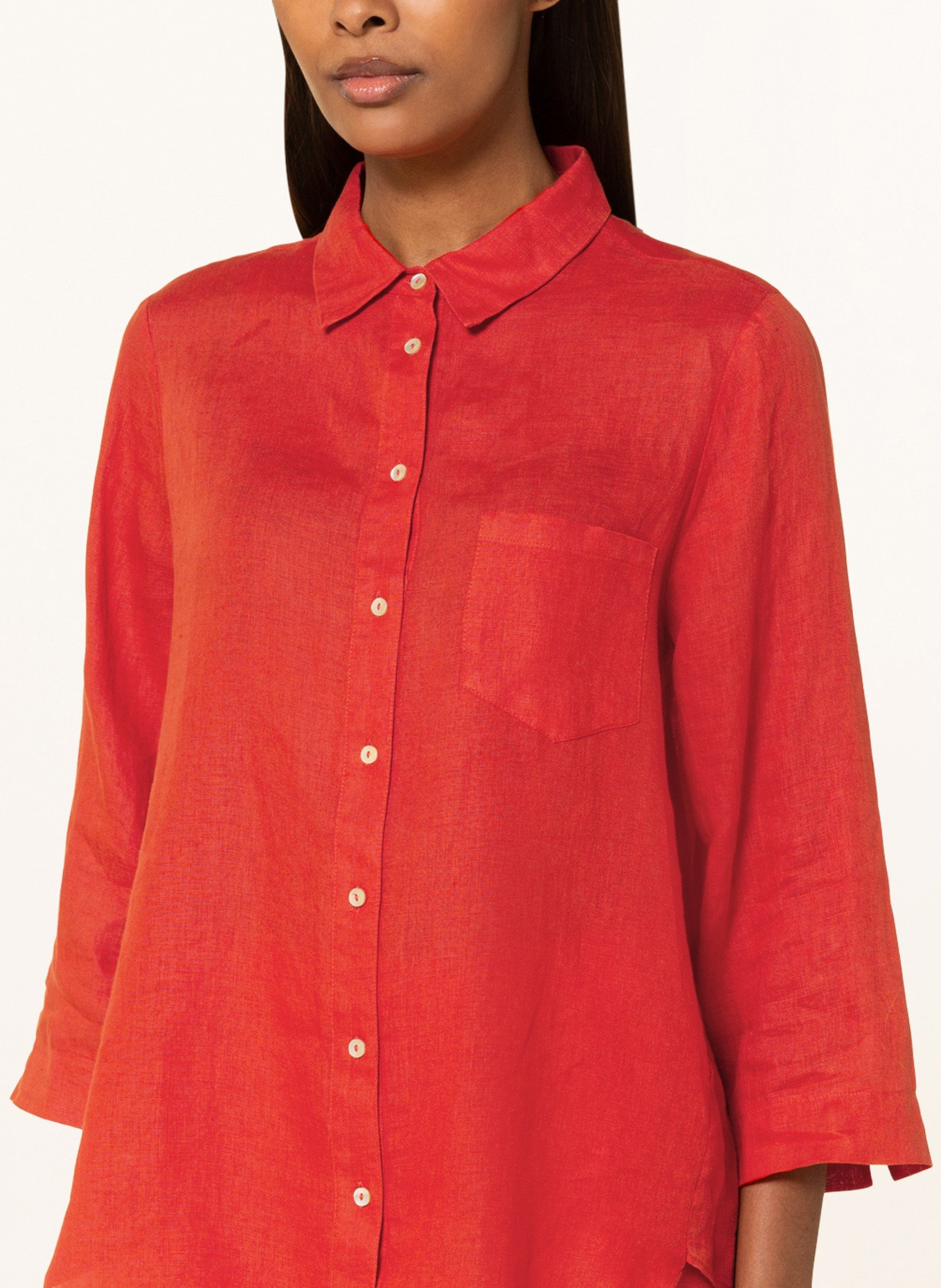 ELENA MIRO Linen blouse with 3/4 sleeves: RED