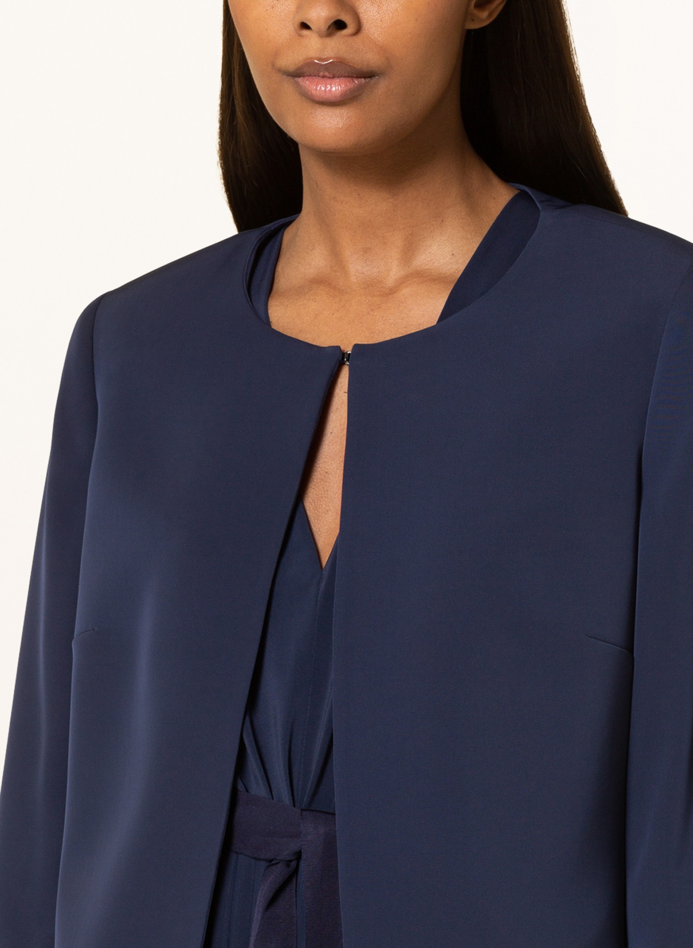 ELENA MIRO Boxy jacket with 3/4 sleeves, Color: DARK BLUE (Image 4)