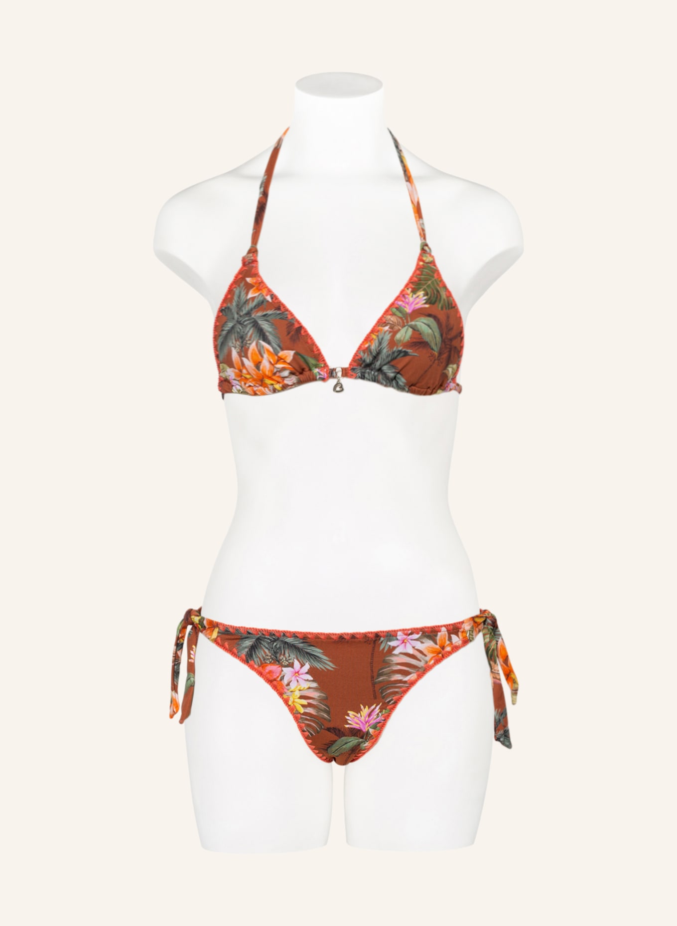 BANANA MOON Triangel-Bikini-Top HANALEI NUCO, Farbe: BRAUN/ GRÜN/ HELLROT (Bild 2)