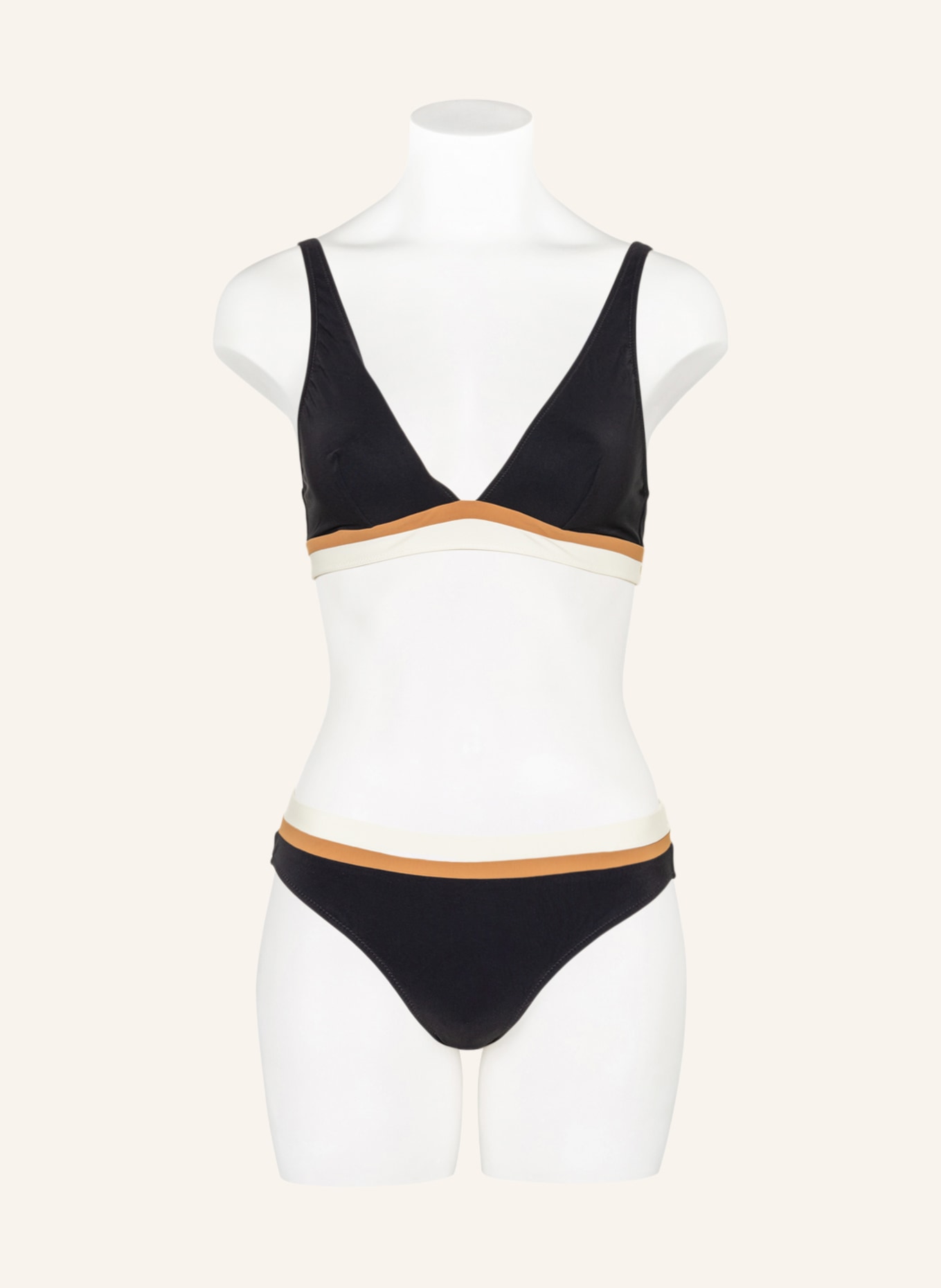 BANANA MOON Bralette bikini top MONTECTIO DINO , Color: BLACK/ CREAM/ LIGHT BROWN (Image 2)