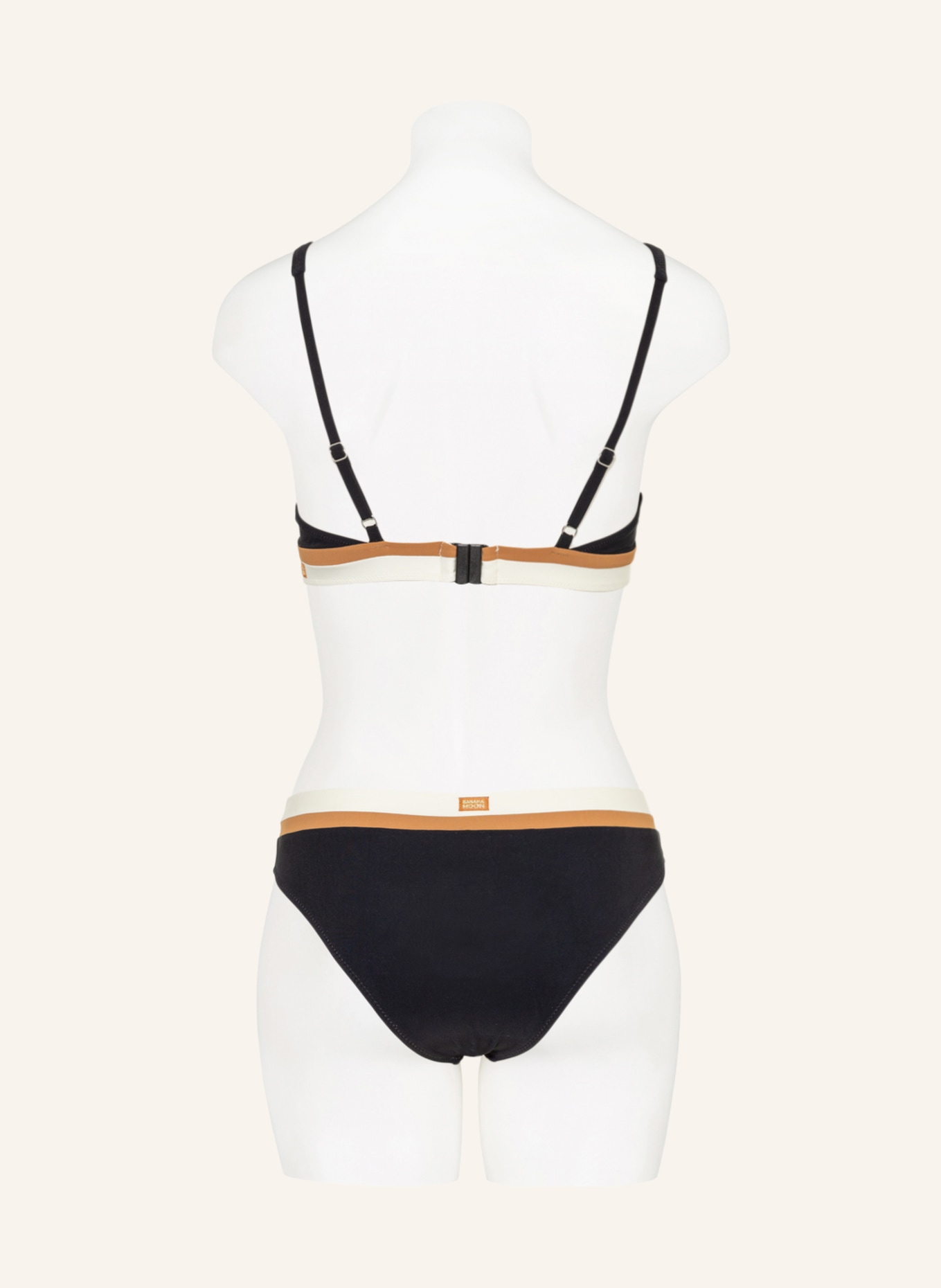 BANANA MOON Bralette bikini top MONTECTIO DINO , Color: BLACK/ CREAM/ LIGHT BROWN (Image 3)