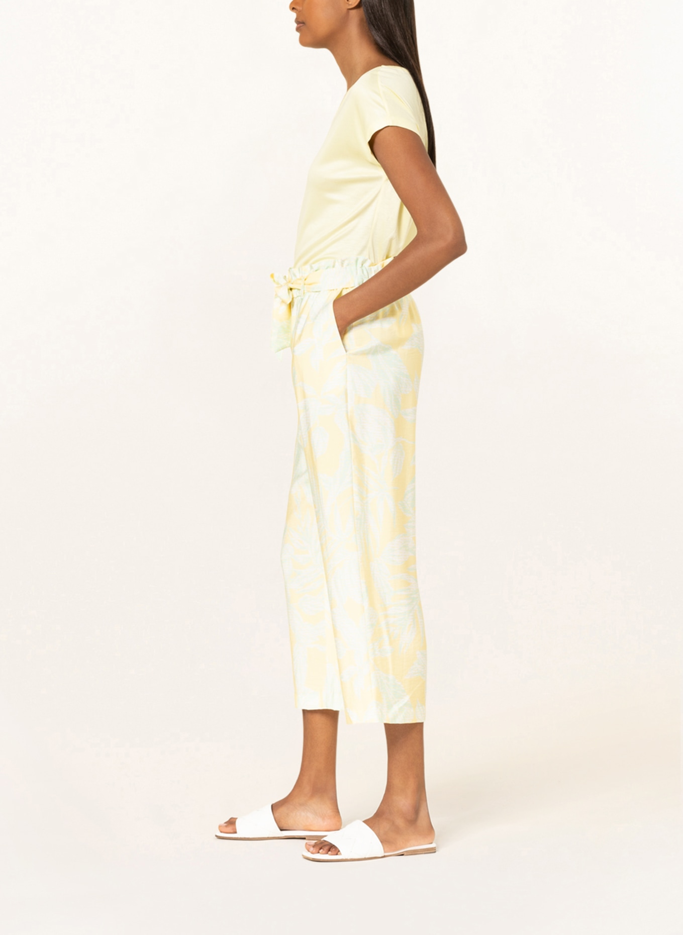 comma Paper bag culottes, Color: YELLOW/ LIGHT GREEN (Image 4)