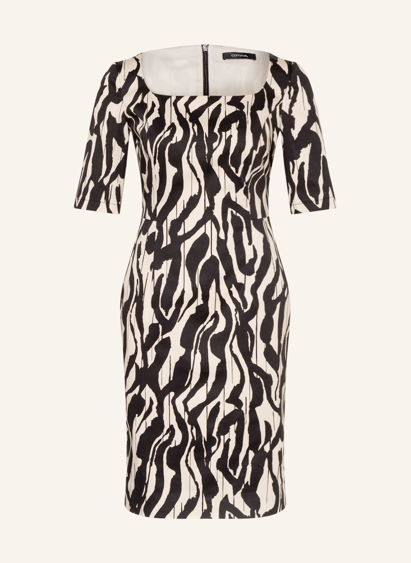 comma Sheath dress , Color: BLACK/ CREAM (Image 1)