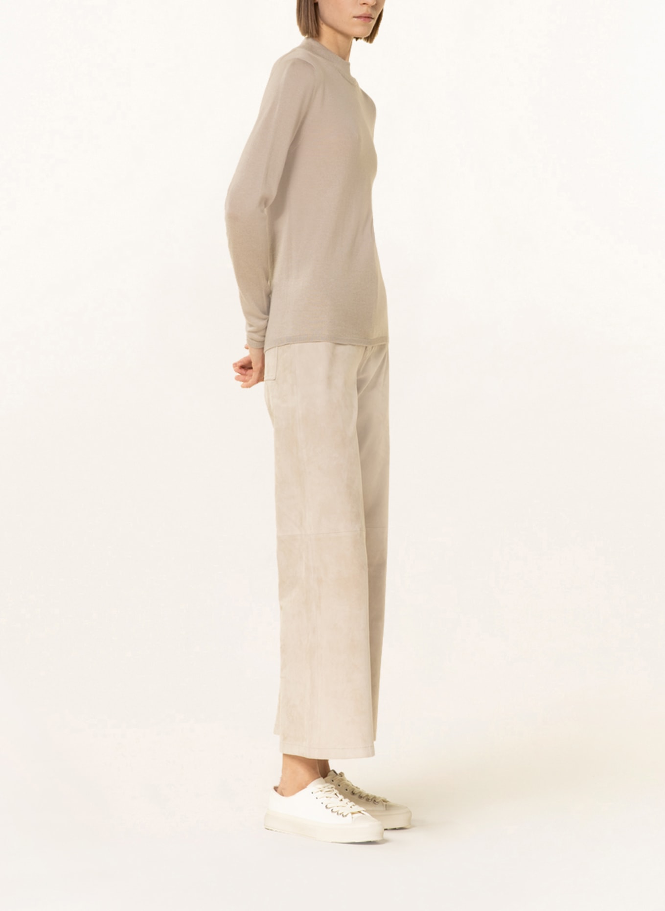 ARMA Spodnie skórzane GIACINTA, Kolor: Almond Creme (Obrazek 4)