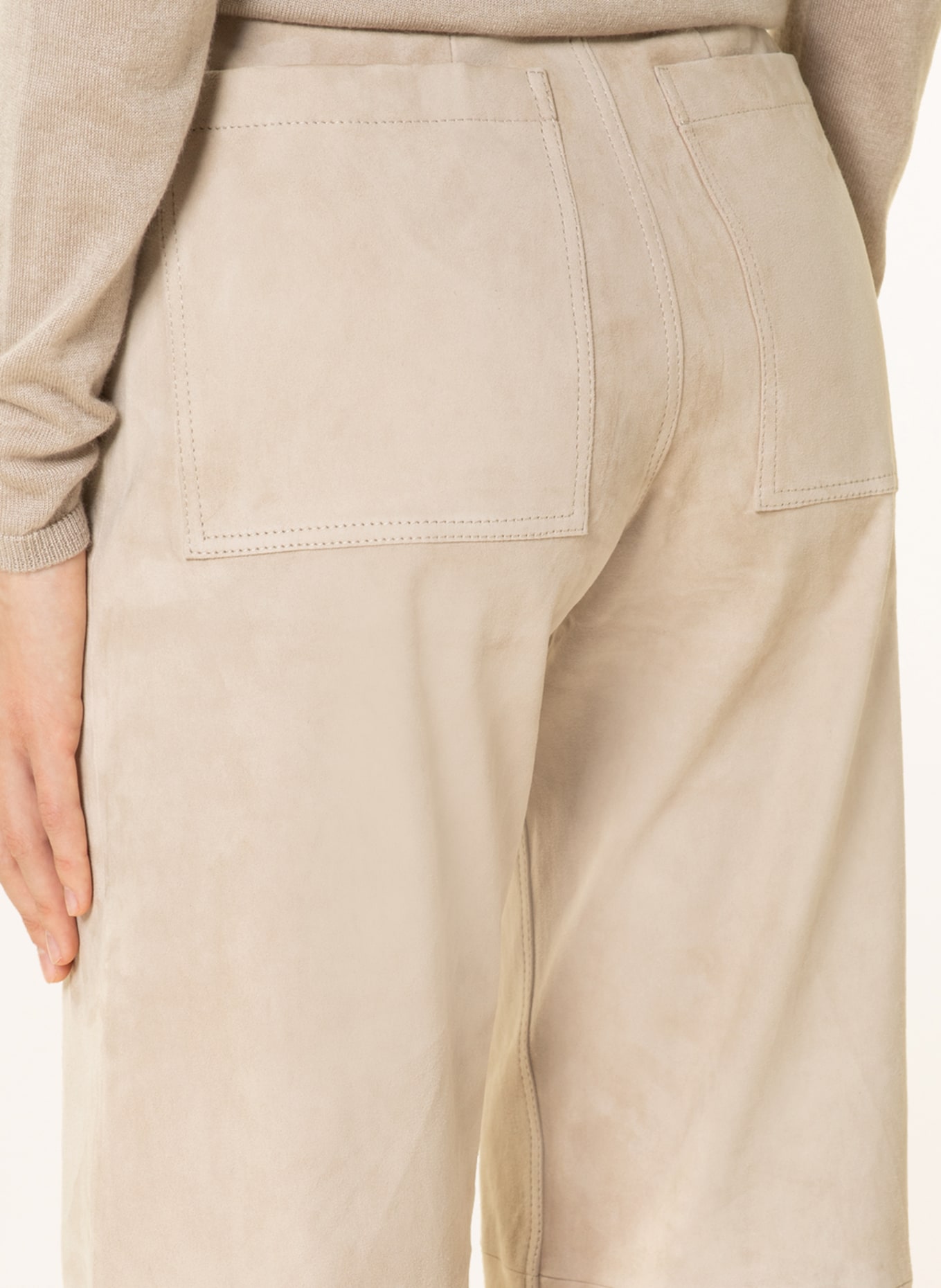 ARMA Leather trousers GIACINTA, Color: Almond Creme (Image 5)