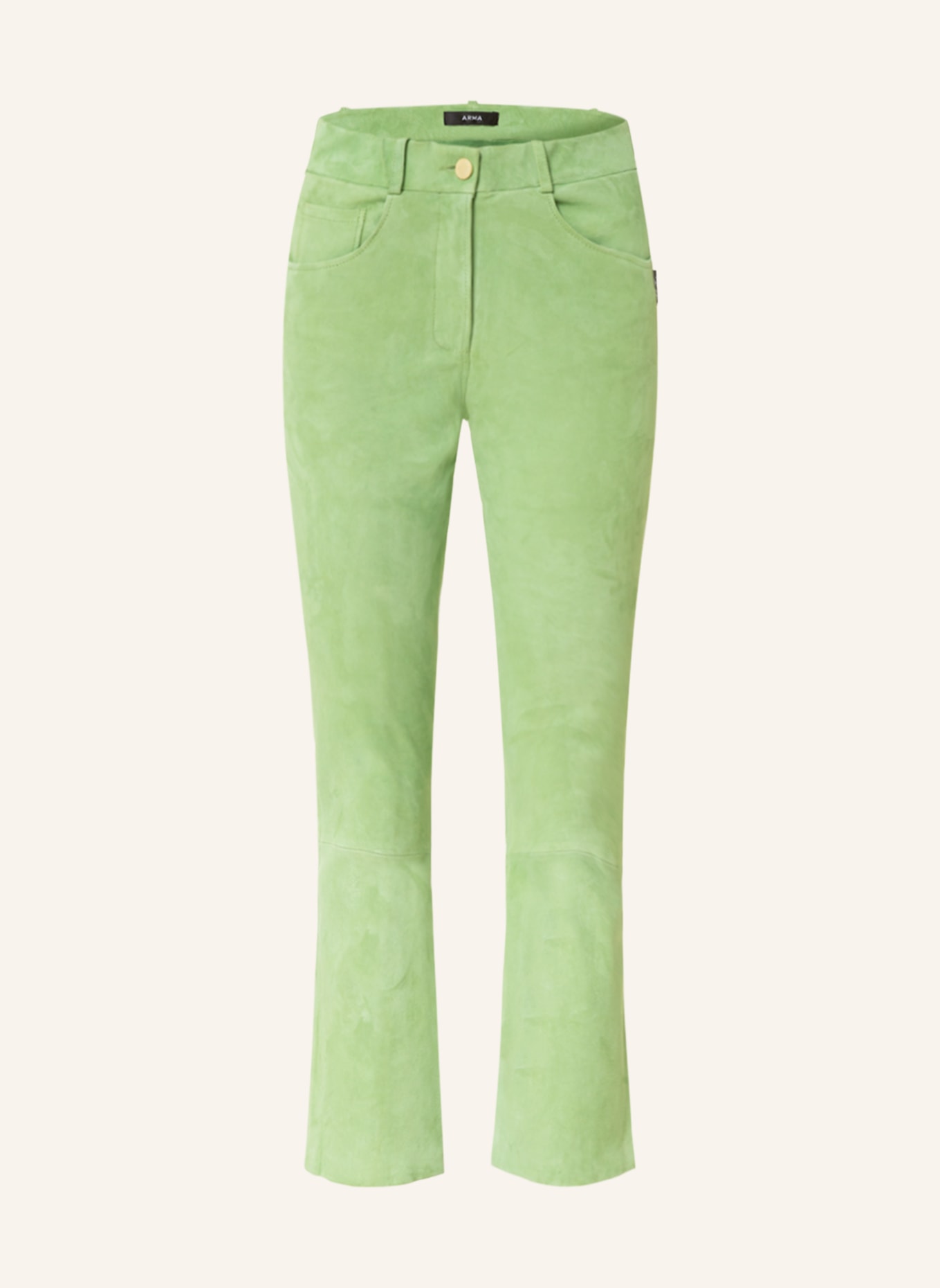 ARMA Leather trousers MELINA, Color: LIGHT GREEN (Image 1)