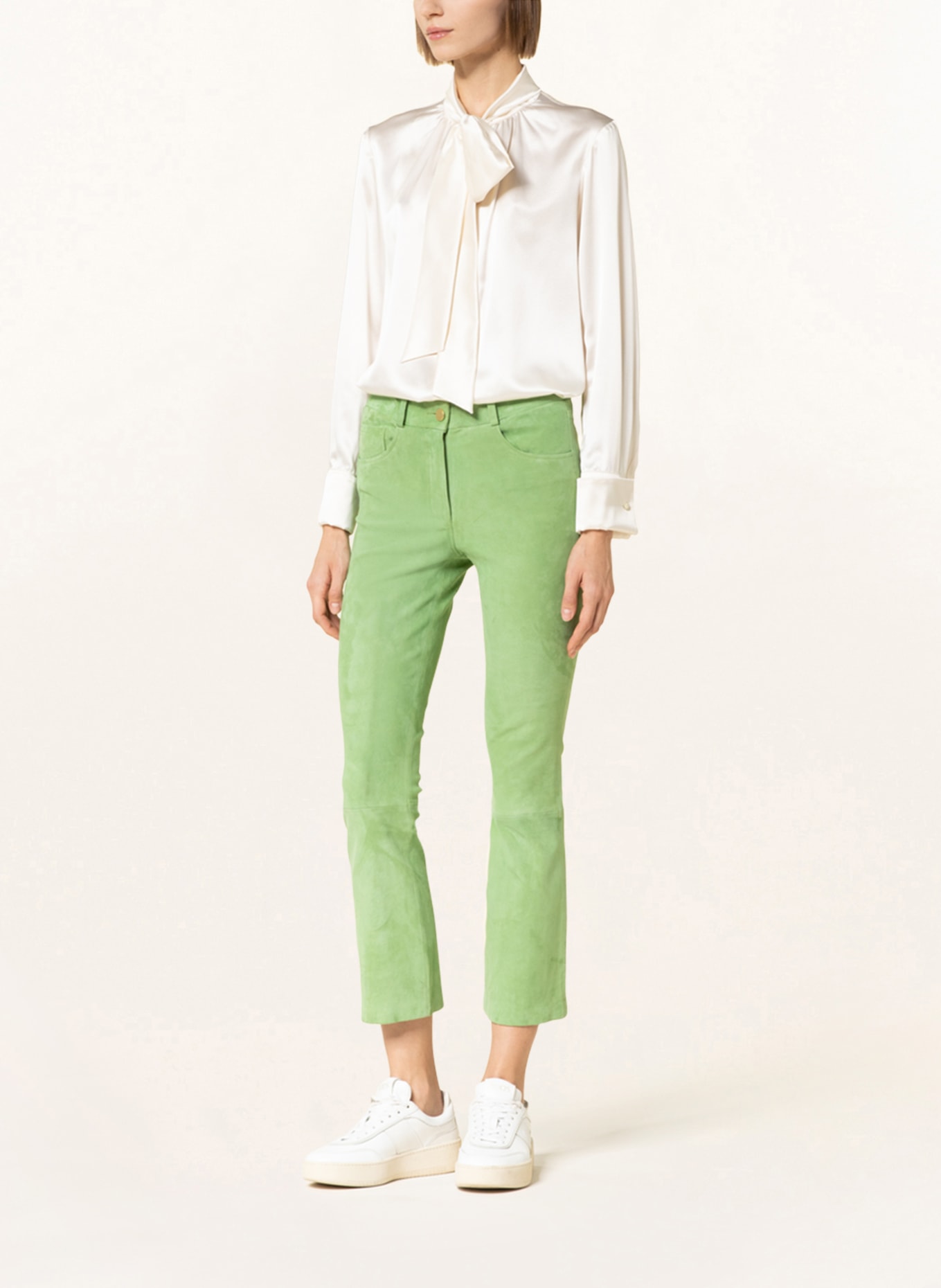 ARMA Leather trousers MELINA, Color: LIGHT GREEN (Image 2)